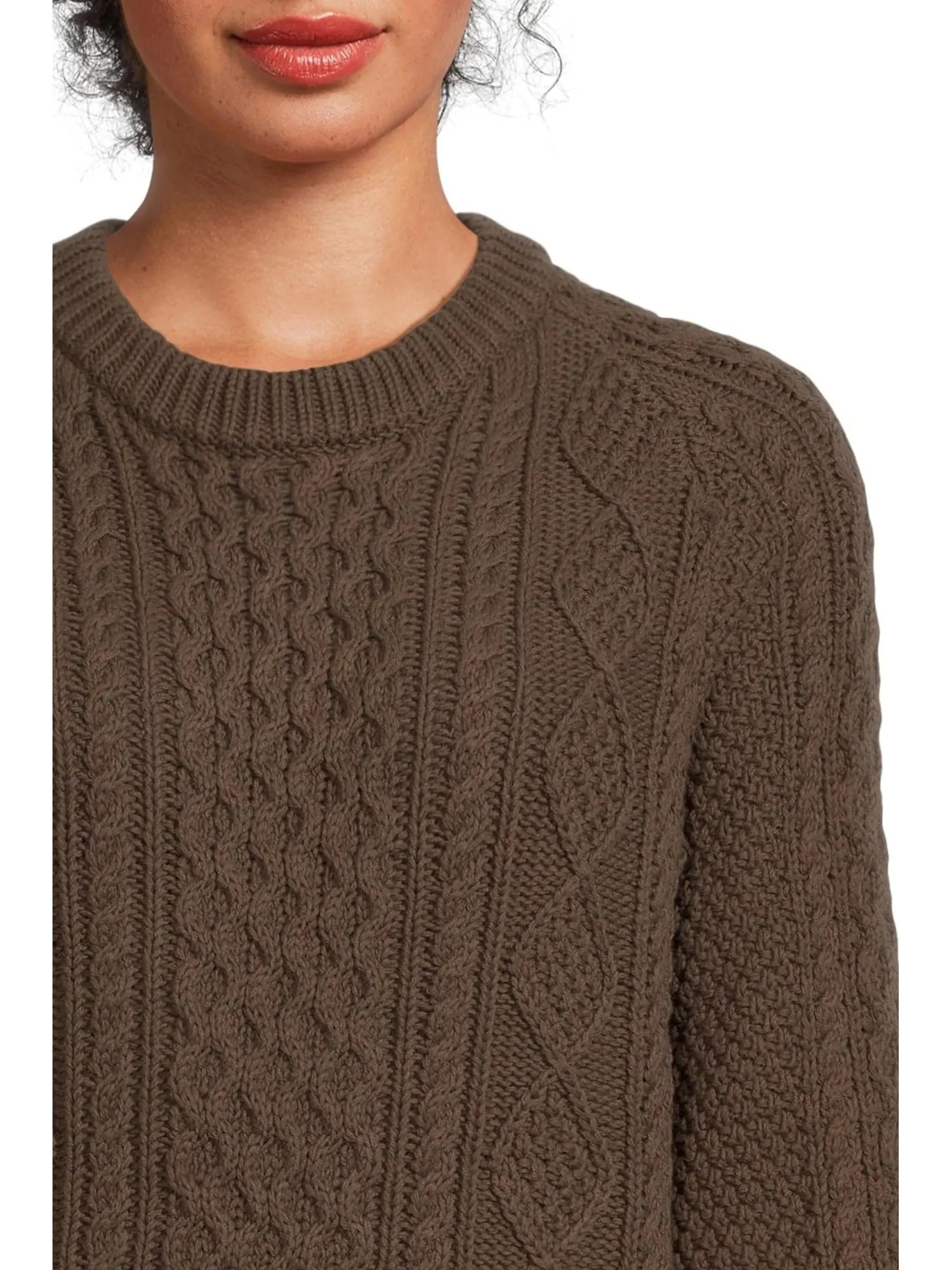 Свитер L.L.Bean Men's Signature Cotton Fisherman Sweater — изображение 4 из 5, коричневый