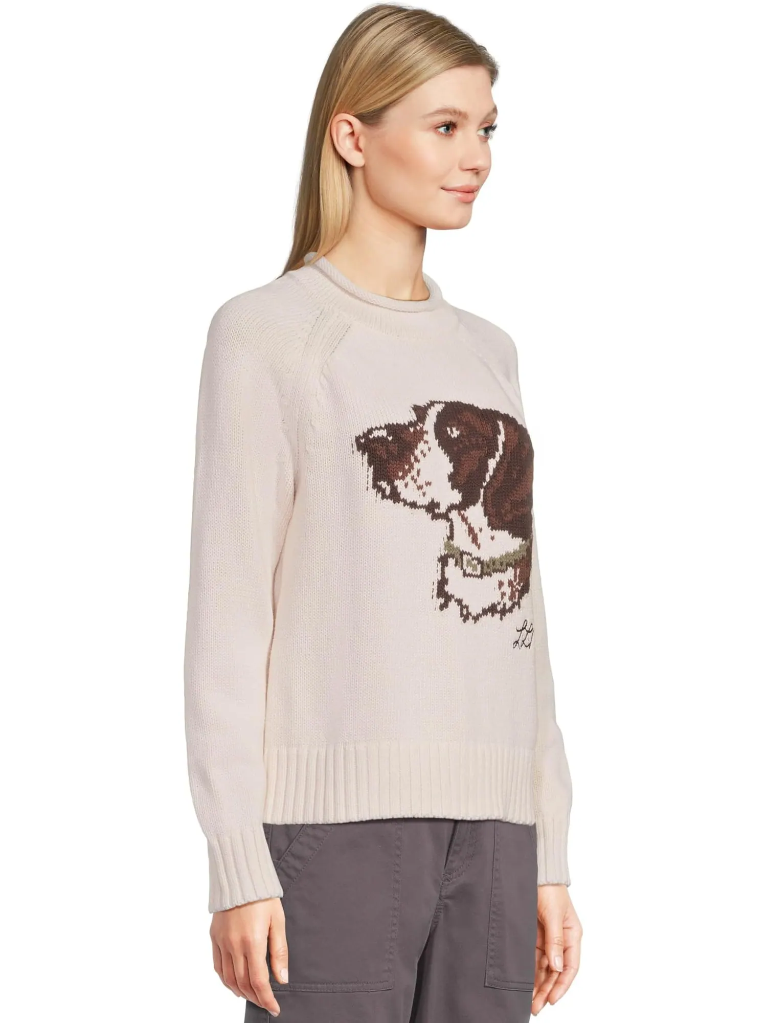 Свитер L.L.Bean Signature Original Cotton Rollneck Novelty Sweater — изображение 2 из 5, кремовый
