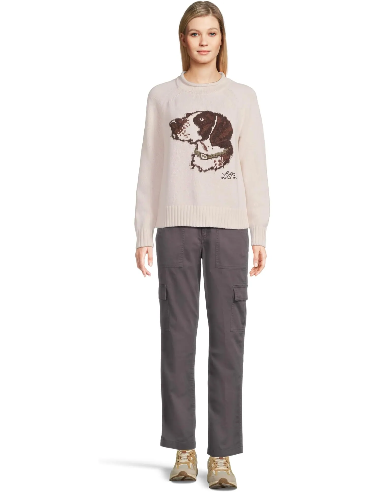 Свитер L.L.Bean Signature Original Cotton Rollneck Novelty Sweater — изображение 5 из 5, кремовый