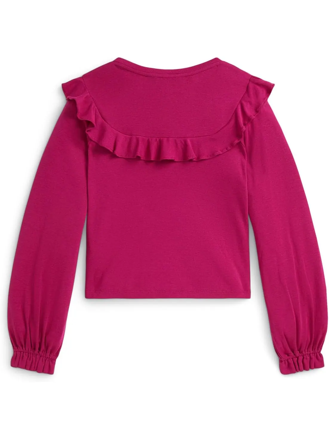 Топ Polo Ralph Lauren Kids Ruffled Cotton-Modal Top — изображение 2 из 2, розовый