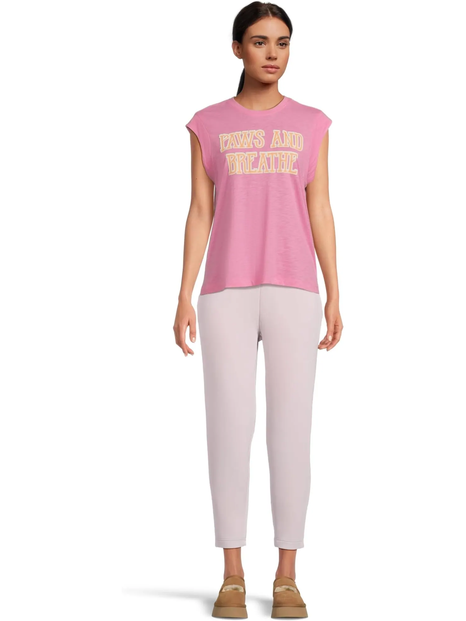 Футболка P.J. Salvage Short Sleeve Tee Paws and Breathe — изображение 5 из 5, сорбетный