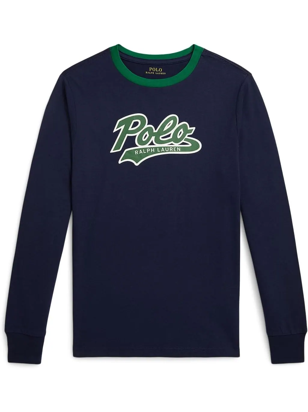 Футболка Polo Ralph Lauren Kids Logo Cotton Long-Sleeve Tee — изображение 1 из 2, темно-синий