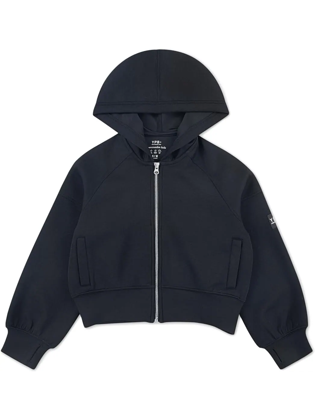 Худи abercrombie kids YPB Neoknit Full Zip Hoodie — изображение 1 из 4, черный черный