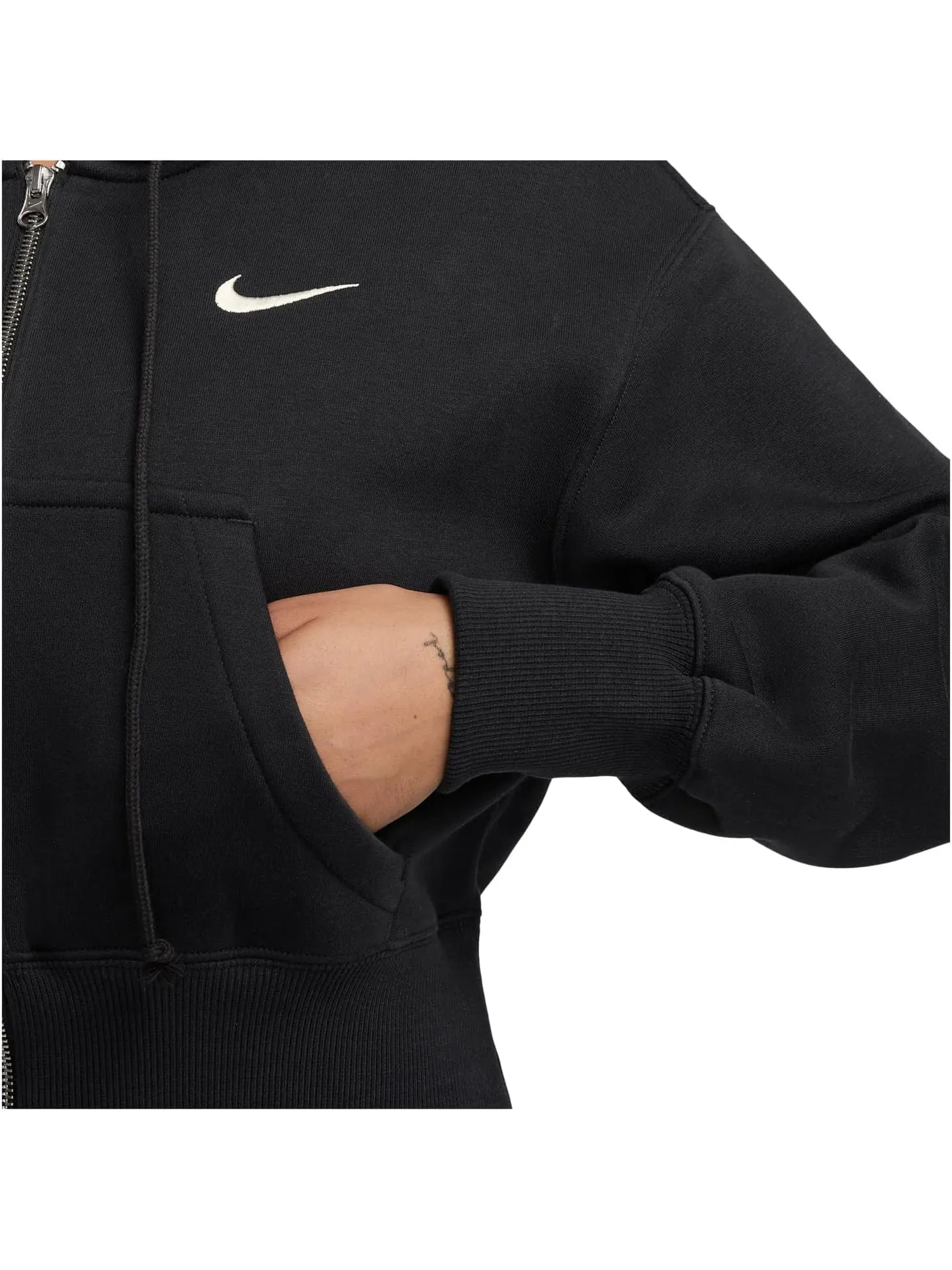 Худи Nike Sportswear Phoenix Fleece Loose Full-zip Crop Hoodie — изображение 3 из 3, черный