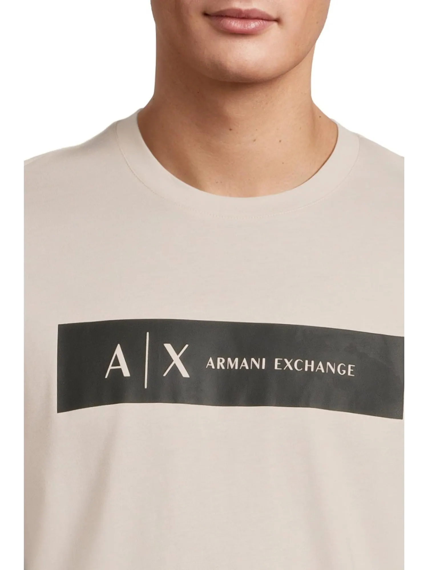 Футболка Armani Exchange Box Chest Logo T-shirt — изображение 4 из 5, переливающийся серый