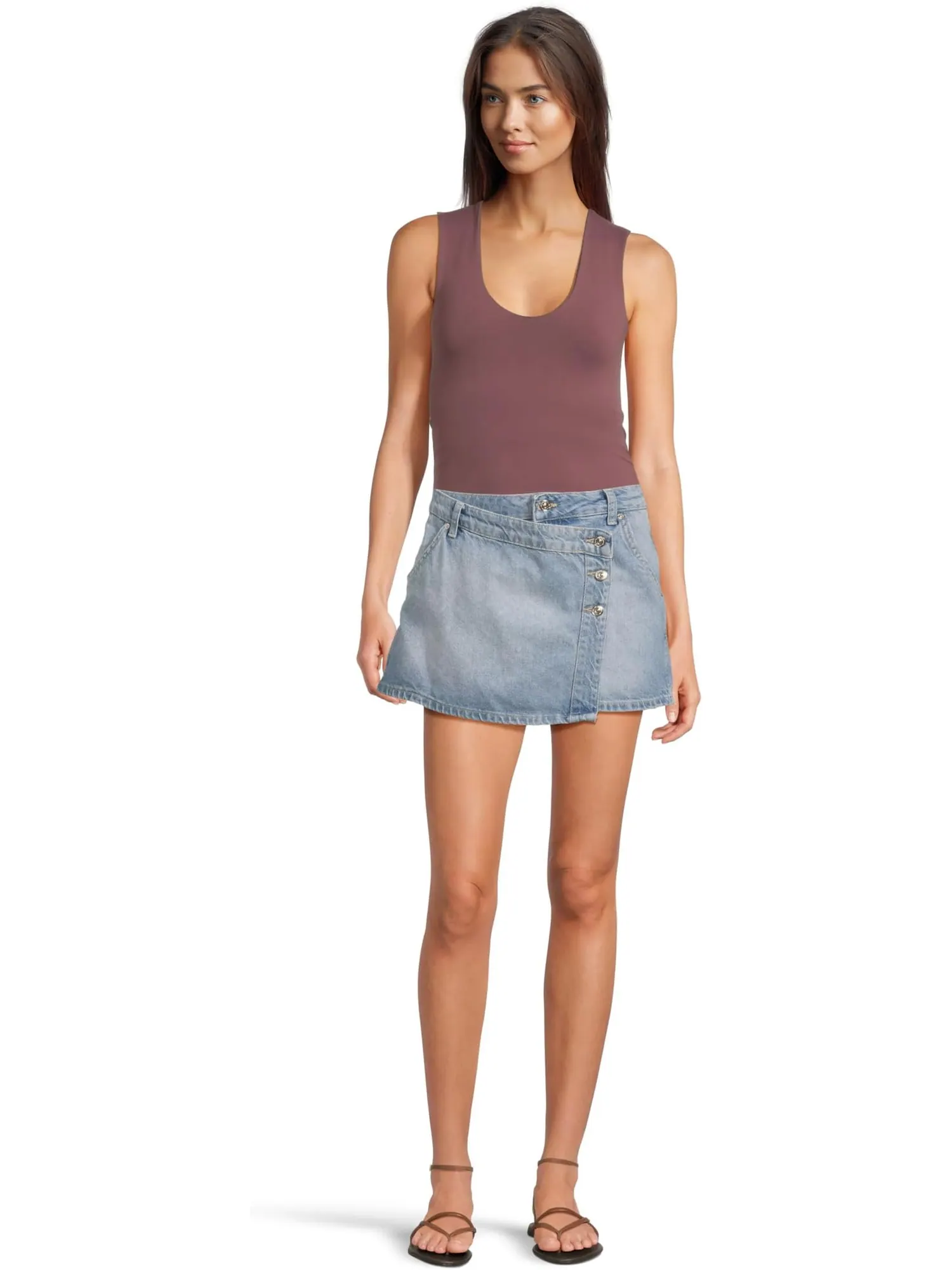 Юбка Free People Wynne Denim Skirt — изображение 5 из 5, светлый индиго