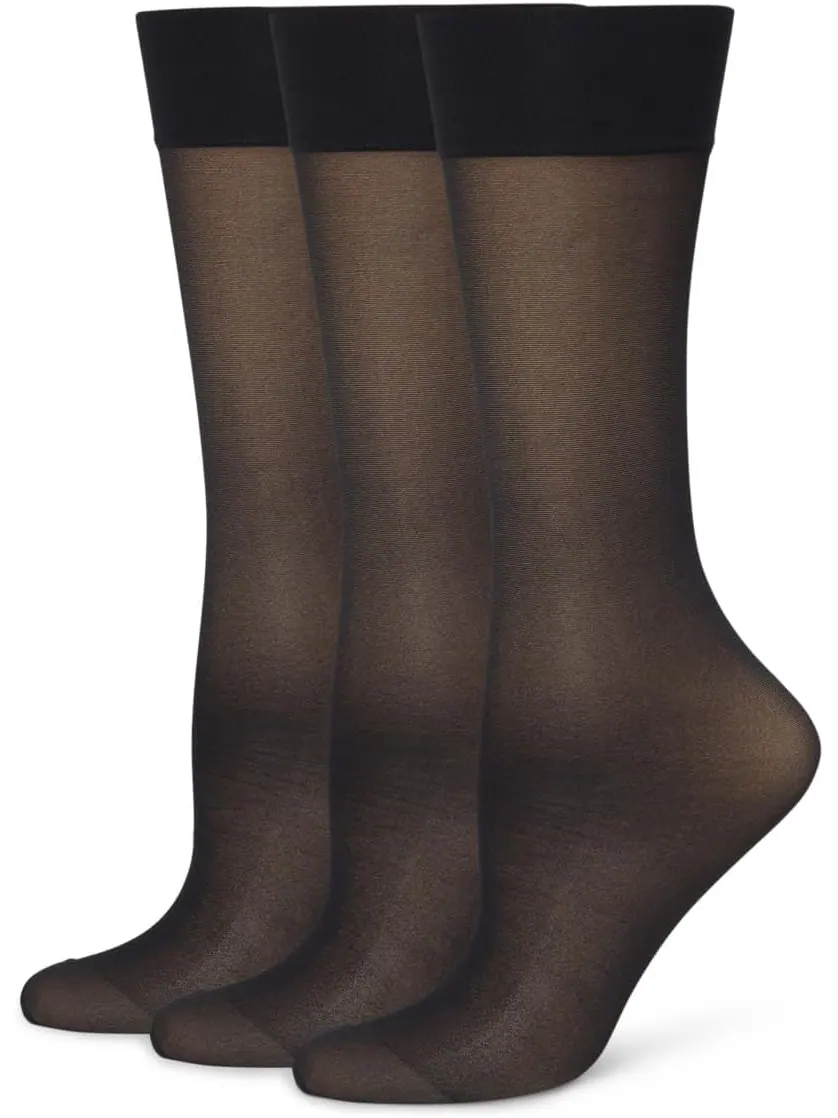Носки Wolford Women's Satin Touch Knee Highs 3-Pack — изображение 1 из 1, черный