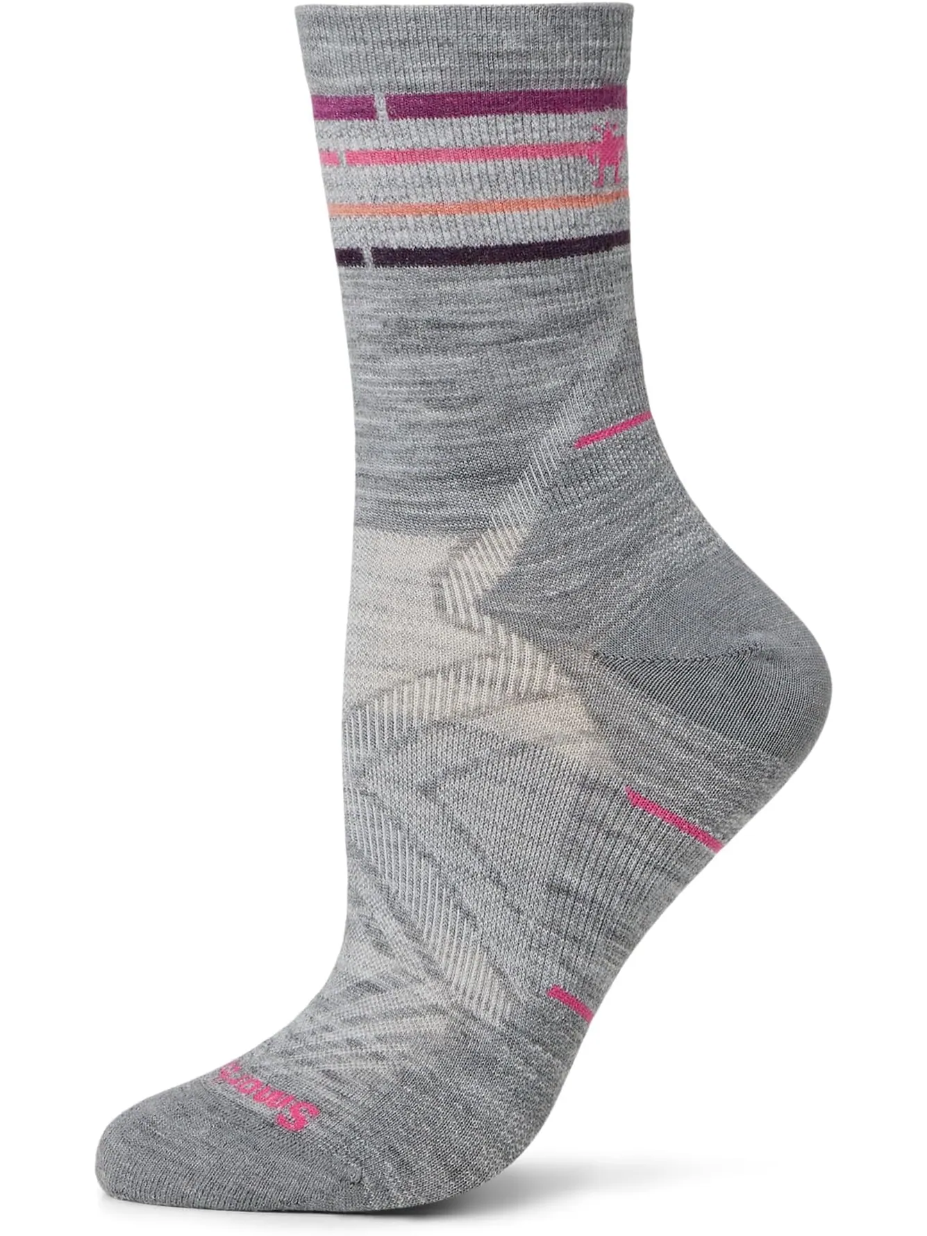 Носки Smartwool Women's Run Zero Cushion Mid Crew — изображение 1 из 1, светлый серый