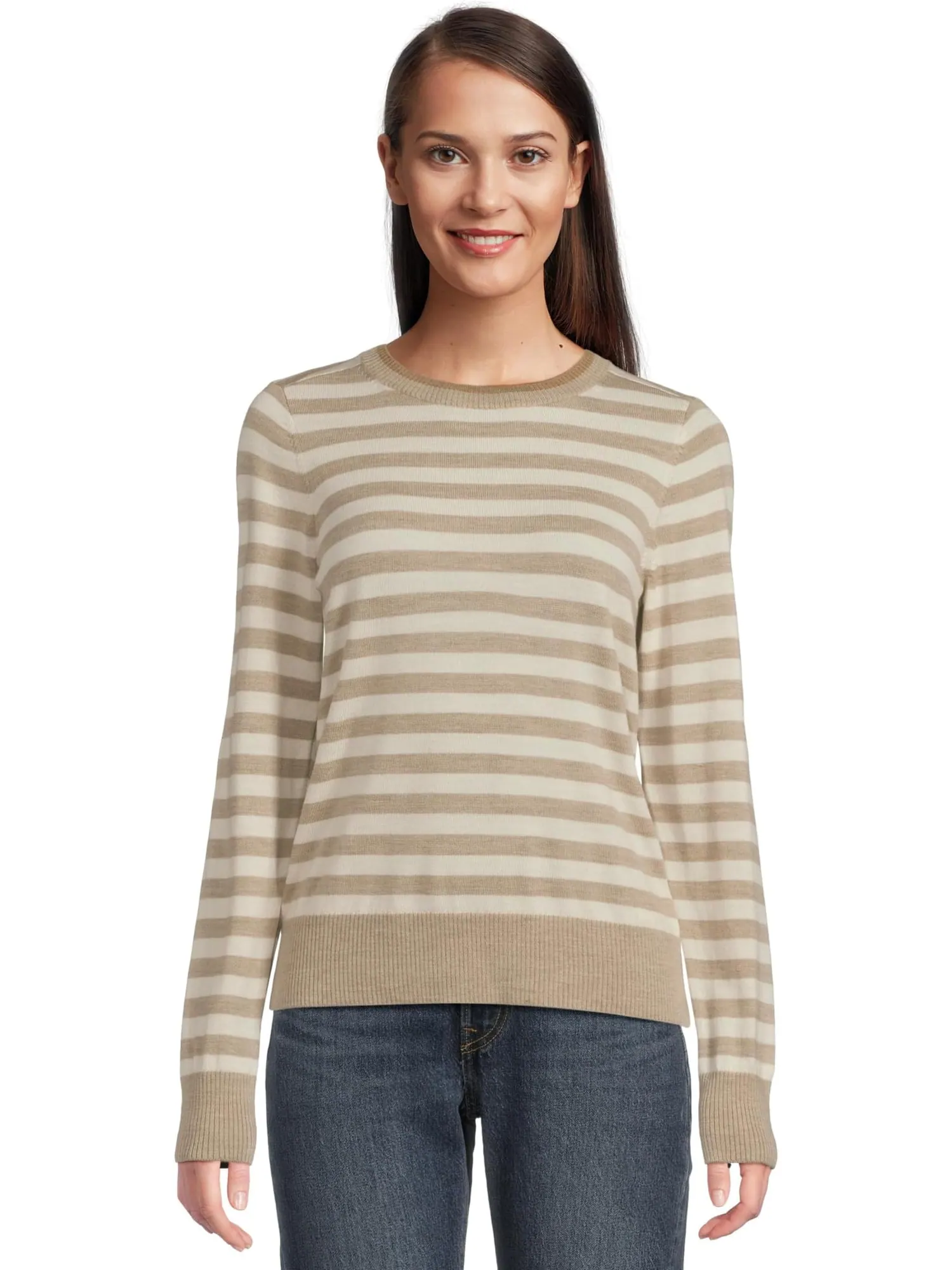 Свитер L.L.Bean Women's Essential Merino Wool Crewneck Sweater — изображение 1 из 5, овсяный