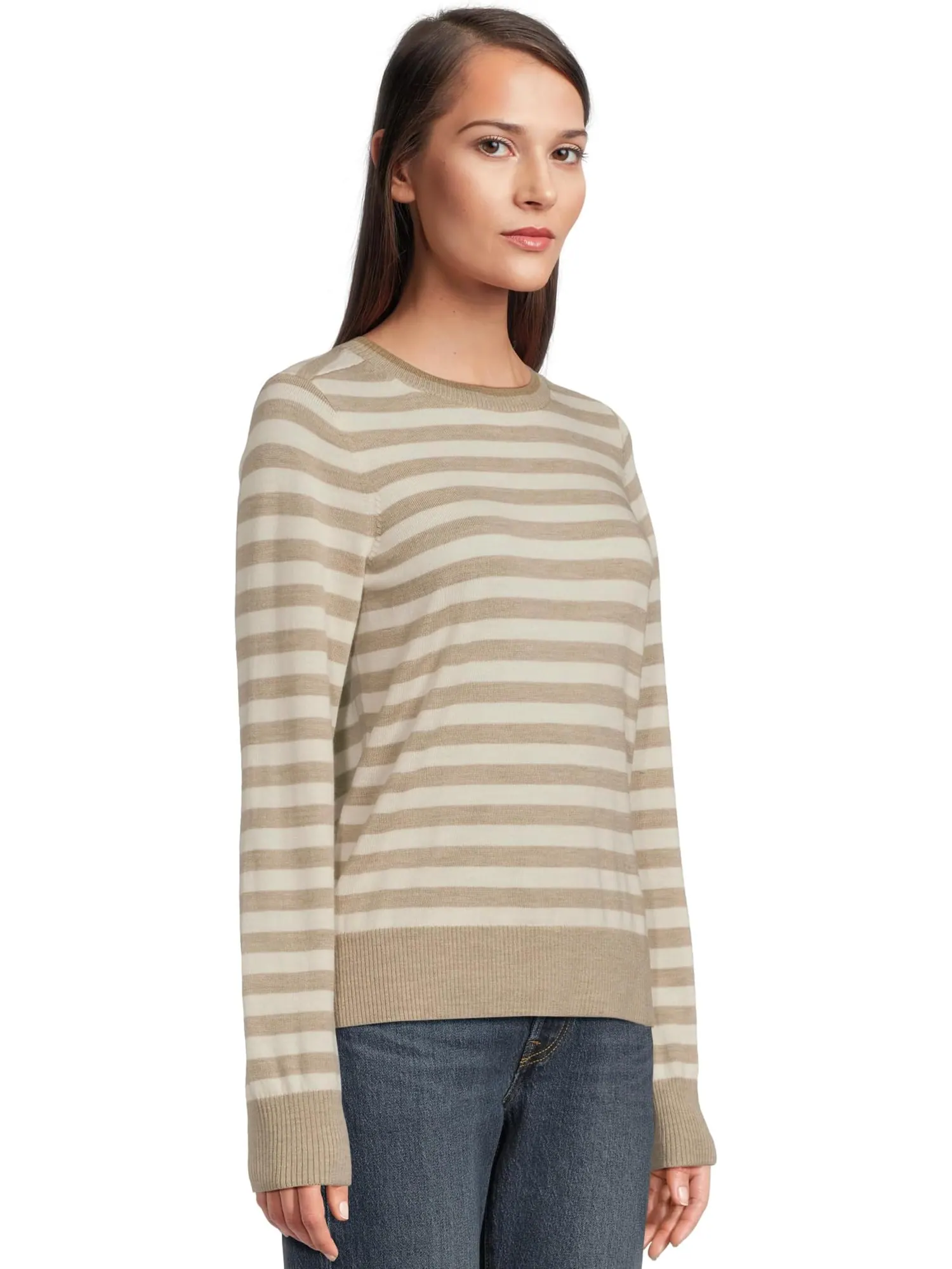 Свитер L.L.Bean Women's Essential Merino Wool Crewneck Sweater — изображение 2 из 5, овсяный
