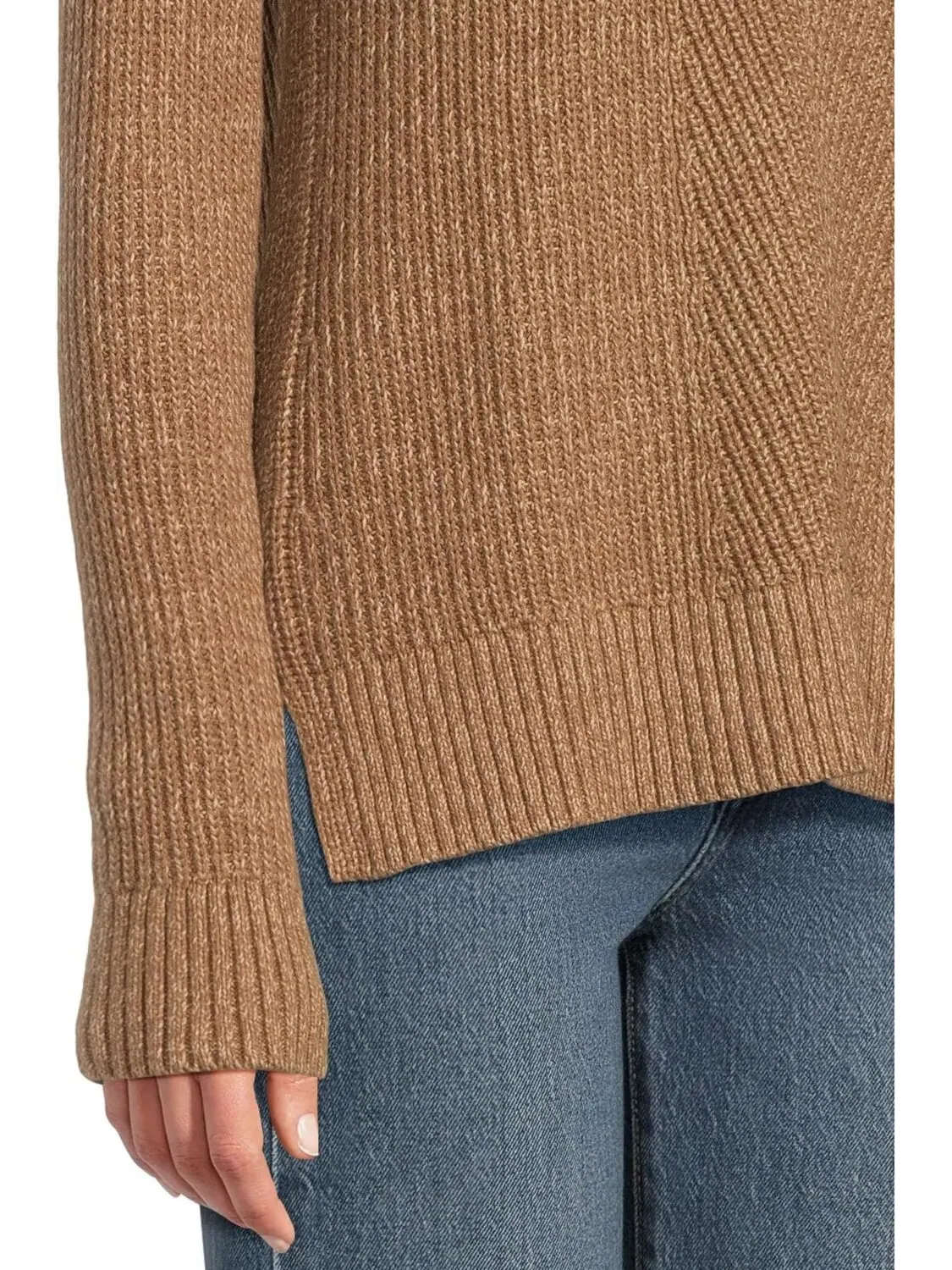 Свитер L.L.Bean Women's Mariner Shaker Mixed-Stitch Sweater Crewneck — изображение 4 из 5, хаки