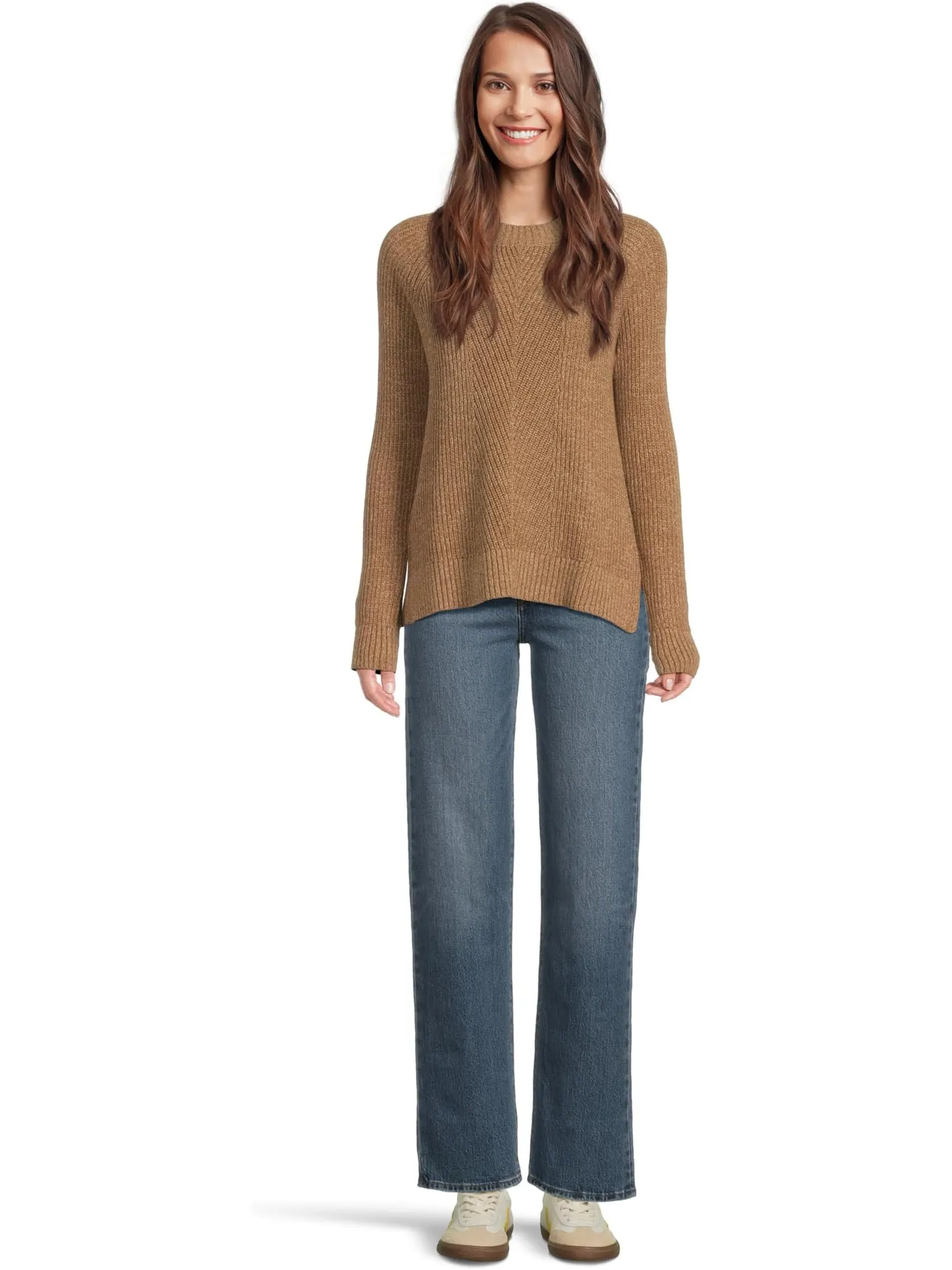 Свитер L.L.Bean Women's Mariner Shaker Mixed-Stitch Sweater Crewneck — изображение 5 из 5, хаки