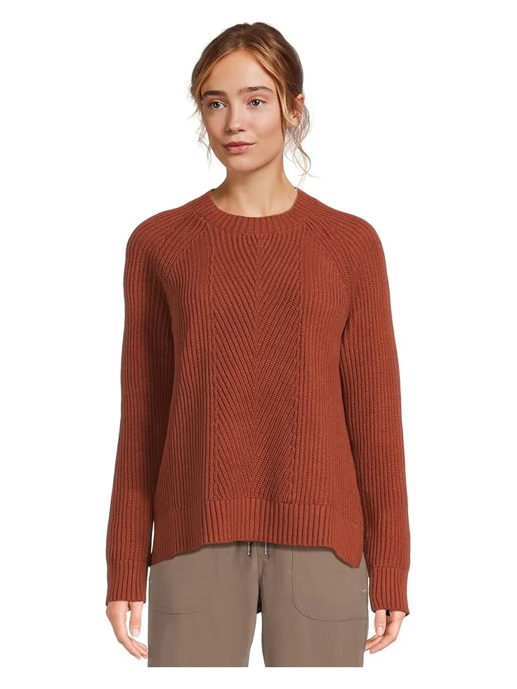 Женский свитер L.L.Bean Mariner Shaker Mixed-Stitch Crewneck — изображение 1 из 5, красный