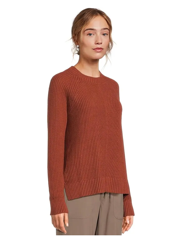 Женский свитер L.L.Bean Mariner Shaker Mixed-Stitch Crewneck — изображение 2 из 5, красный