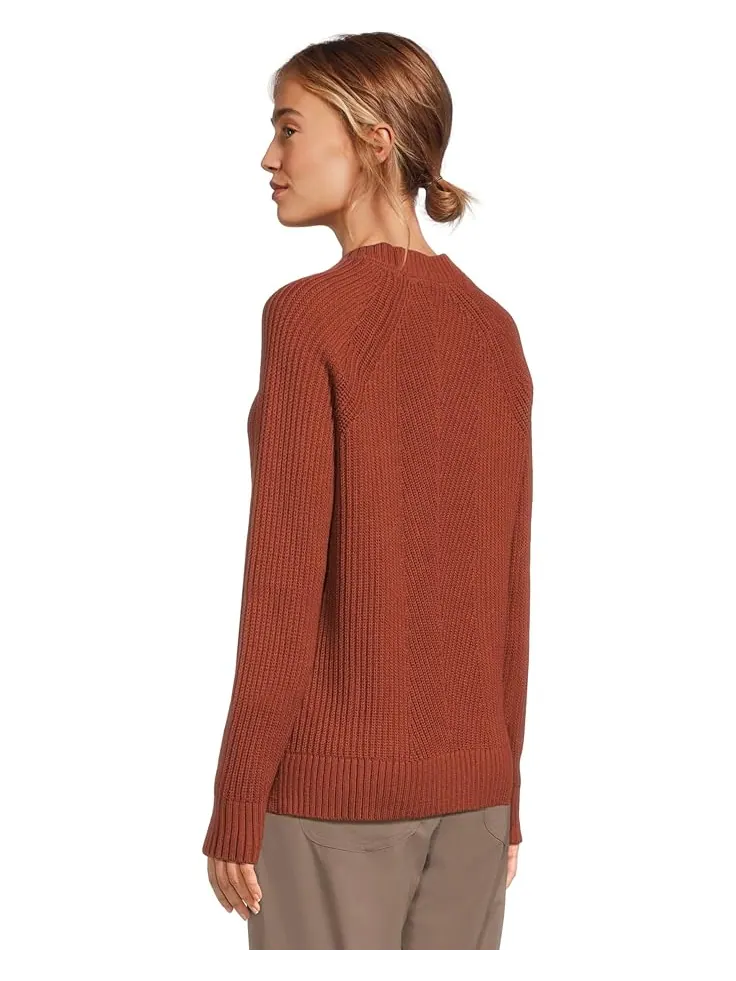 Женский свитер L.L.Bean Mariner Shaker Mixed-Stitch Crewneck — изображение 3 из 5, красный