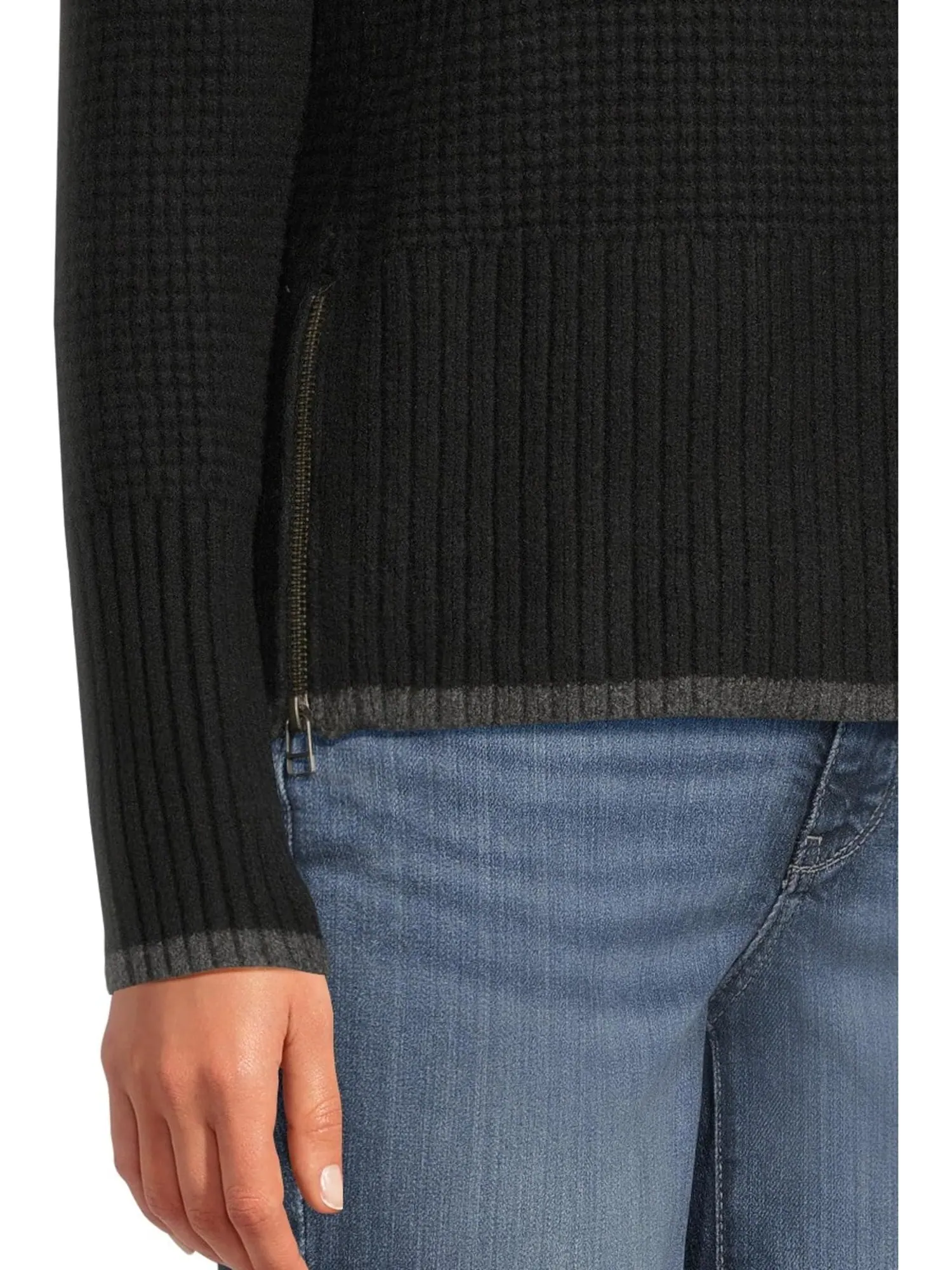 Свитер L.L.Bean Women's Supersoft Waffle Sweater Turtleneck Fair Isle — изображение 4 из 5, черный