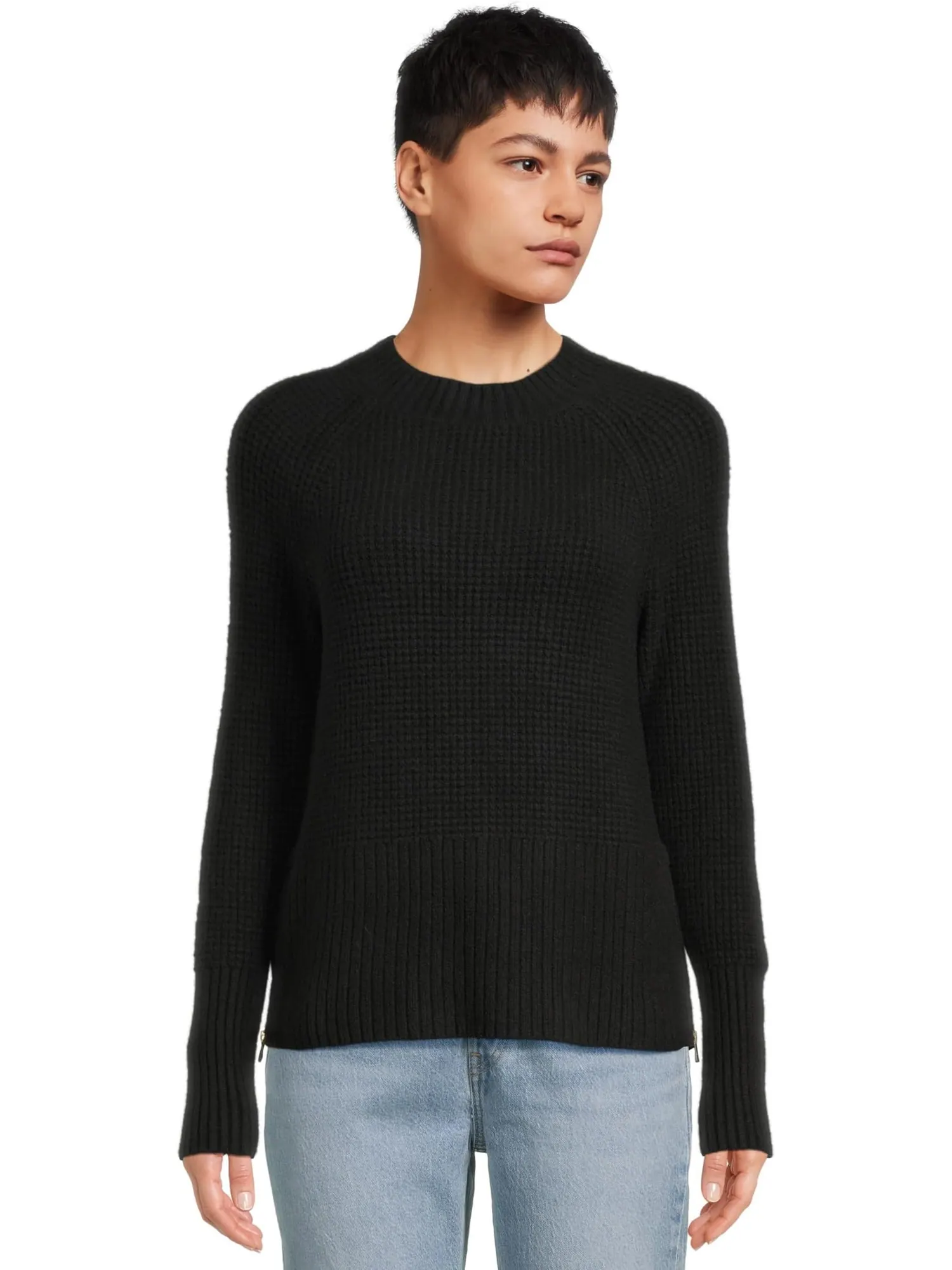 Свитер L.L.Bean Women's Supersoft Waffle Sweater Crewneck — изображение 1 из 5, черный