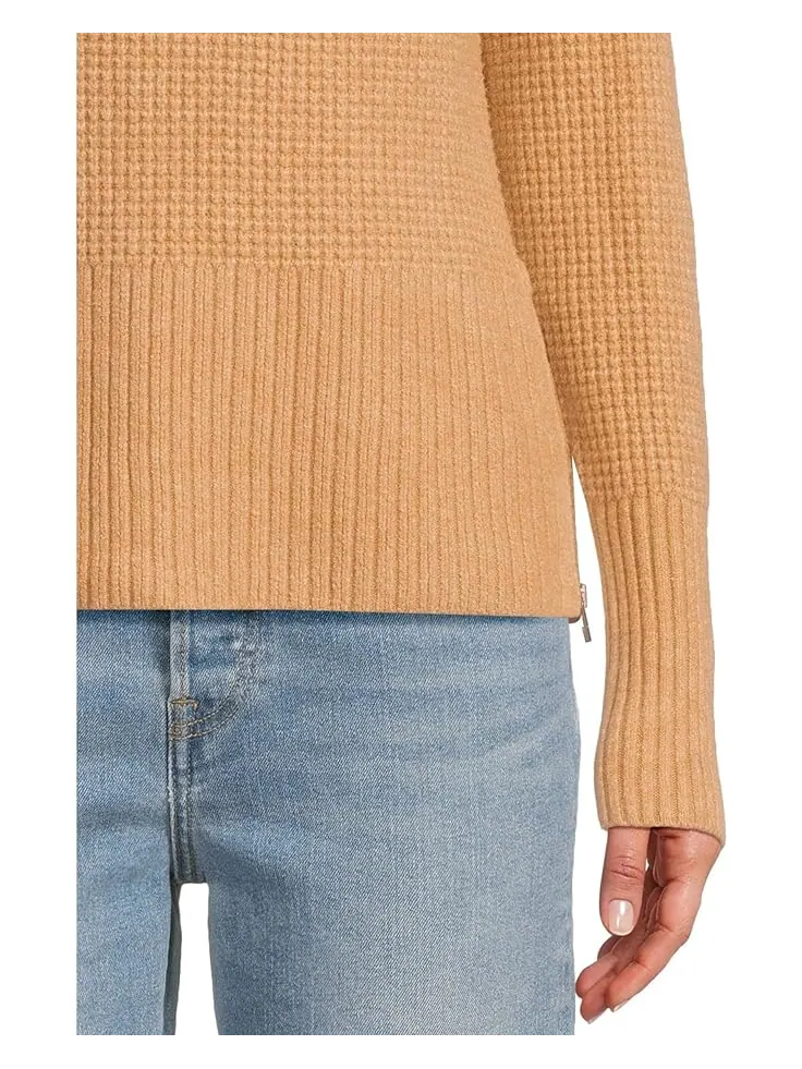 Женский свитер L.L.Bean Supersoft Waffle Crewneck — изображение 4 из 5, коричневый