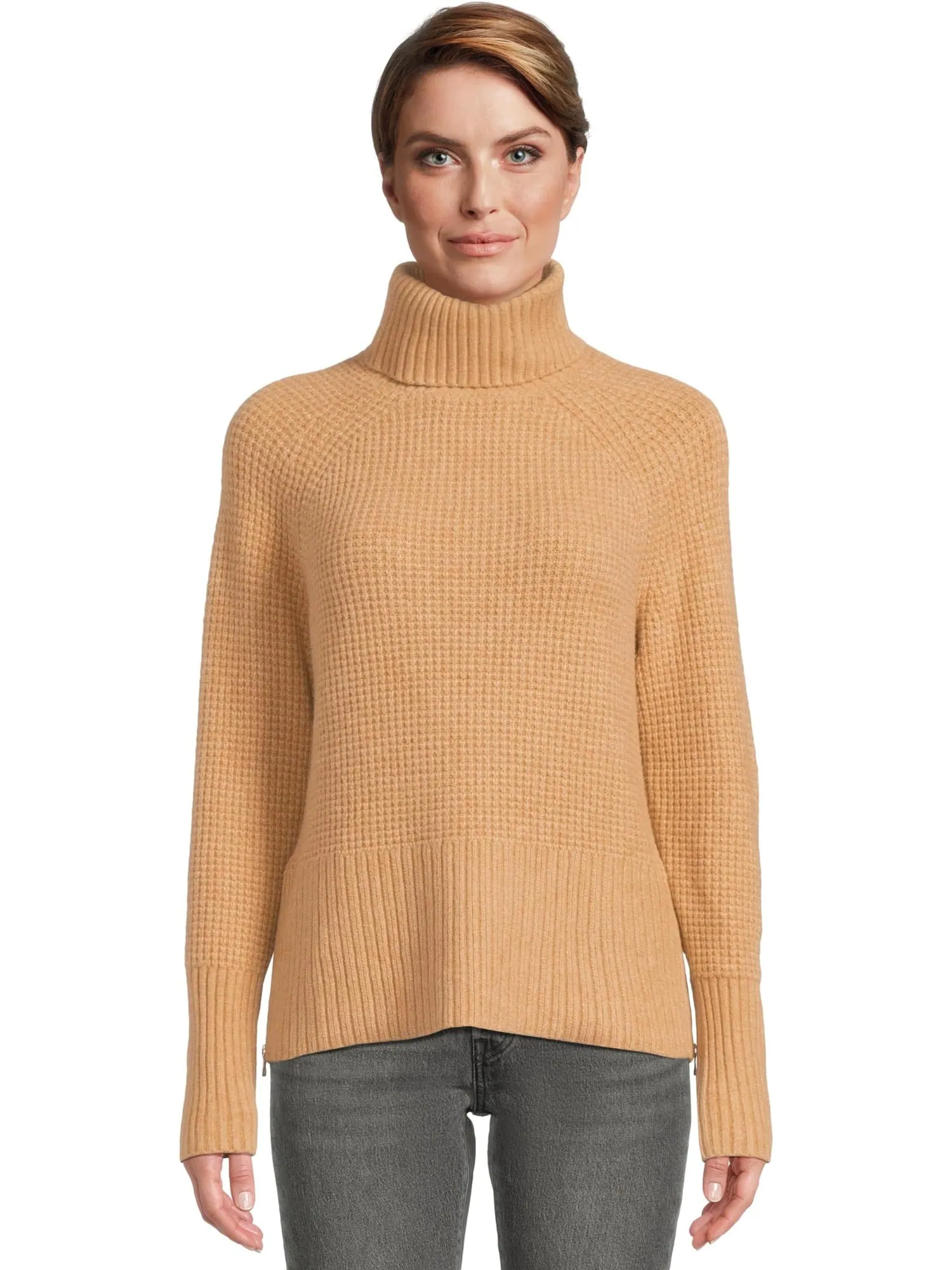 Свитер L.L.Bean Women's SuperSoft Waffle Turtleneck Sweater — изображение 1 из 5, коричневый