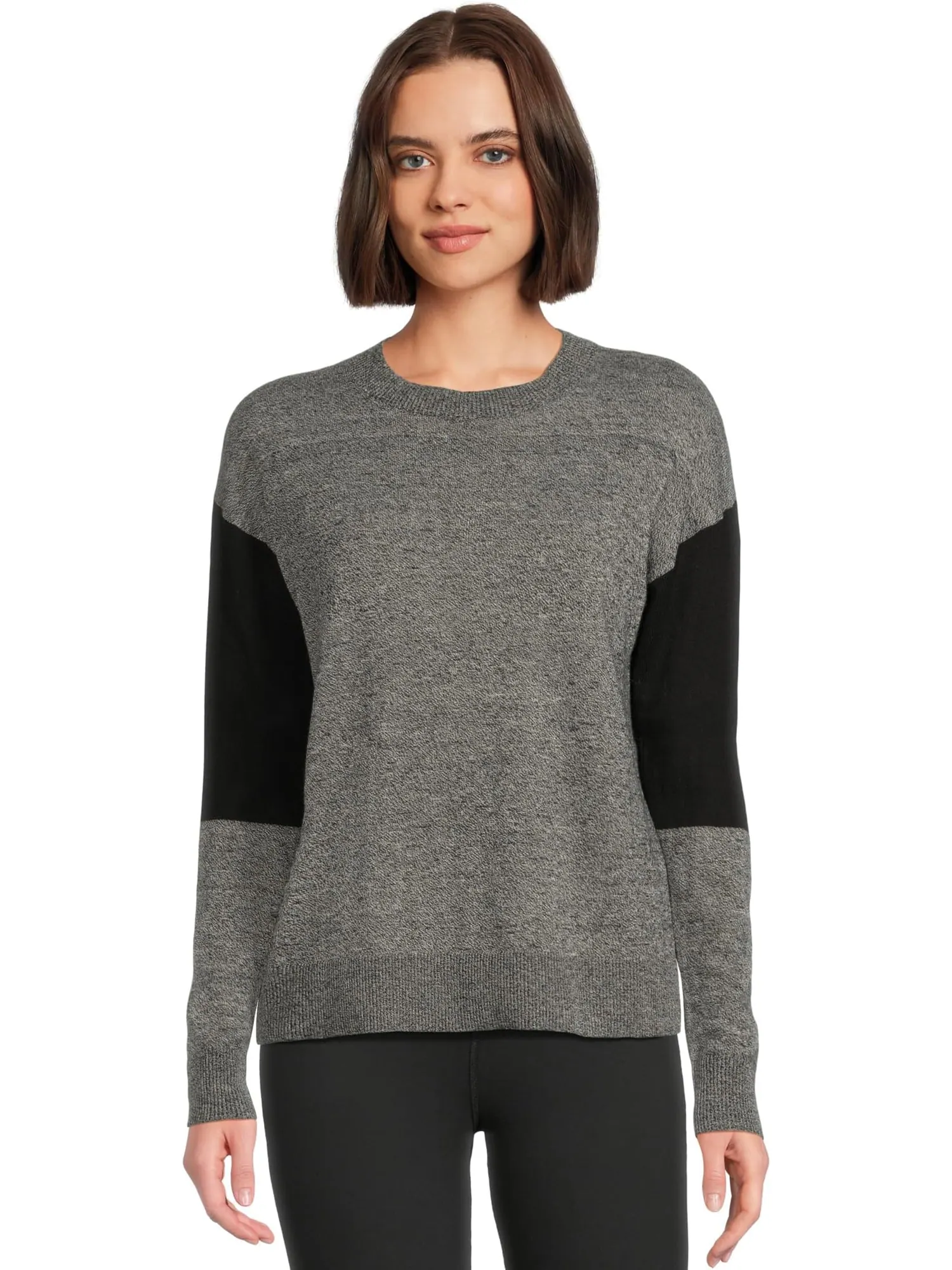 Свитер Smartwool Women's Edgewood Colorblock Crew Sweater — изображение 1 из 5, черный