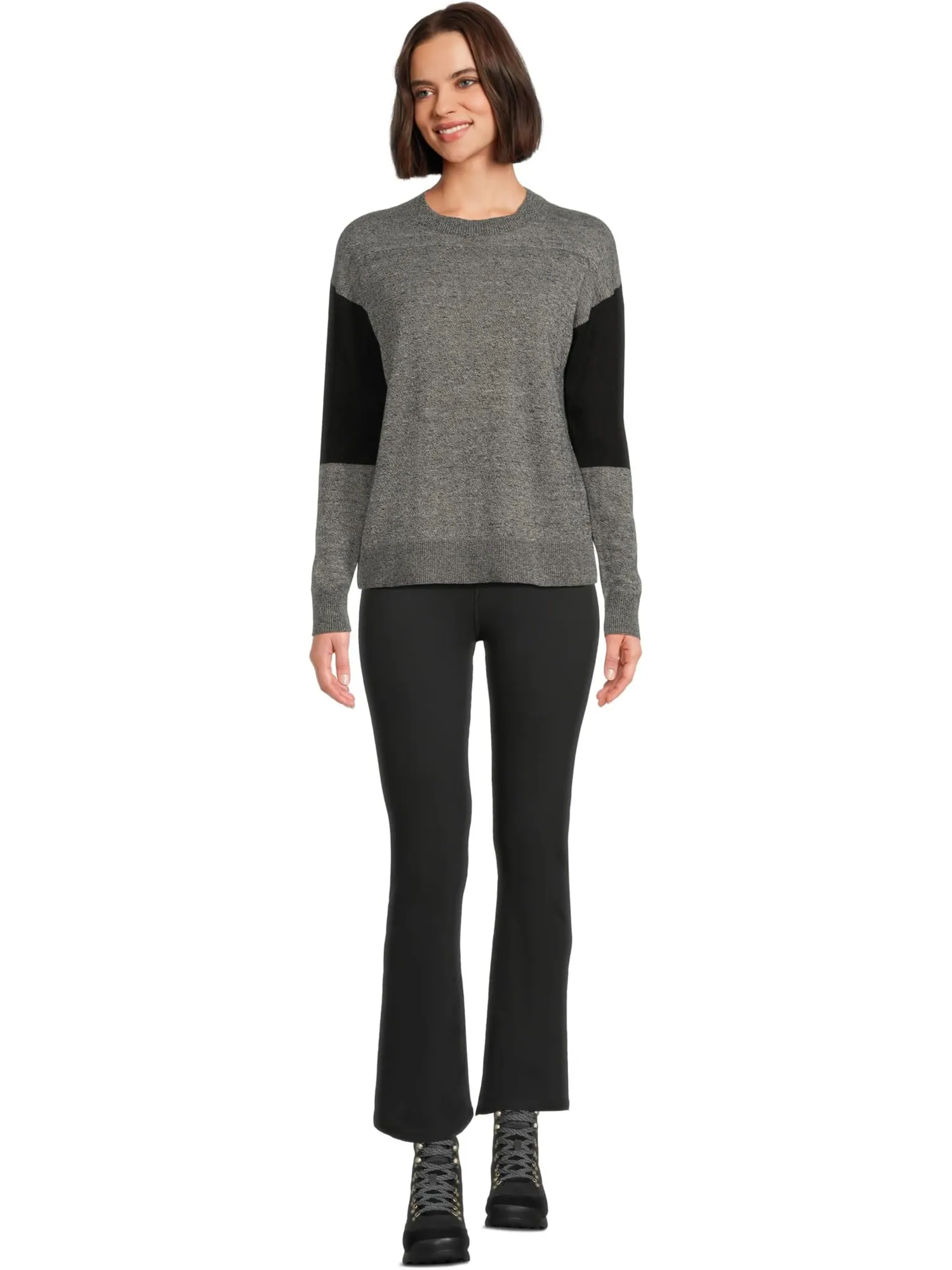 Свитер Smartwool Women's Edgewood Colorblock Crew Sweater — изображение 5 из 5, черный