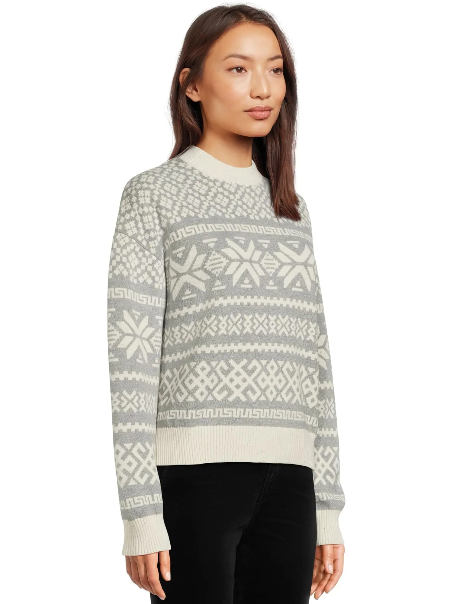 Женский свитер Edgewood Heritage Crew Smartwool — изображение 2 из 5, светлый серый