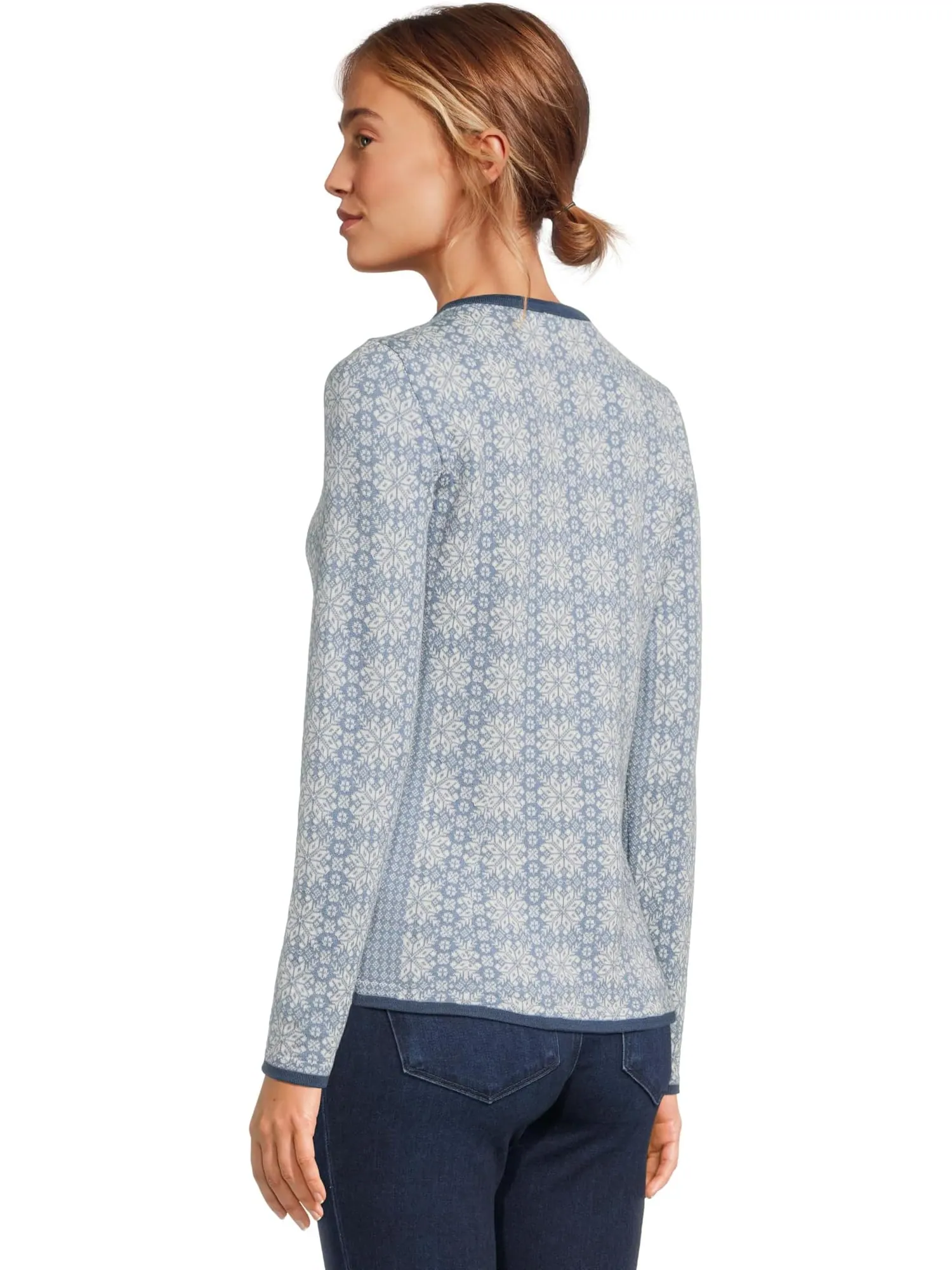 Свитер Dale of Norway Women's Othelie Jacket — изображение 3 из 5, синий тень / офф-уайт