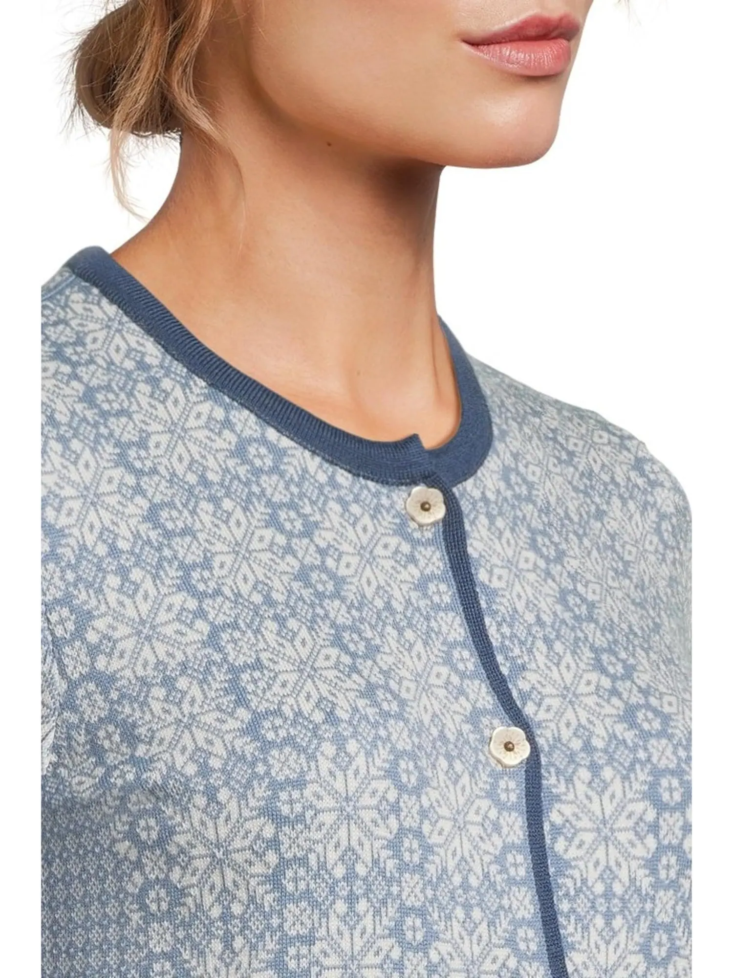 Свитер Dale of Norway Women's Othelie Jacket — изображение 4 из 5, синий тень / офф-уайт