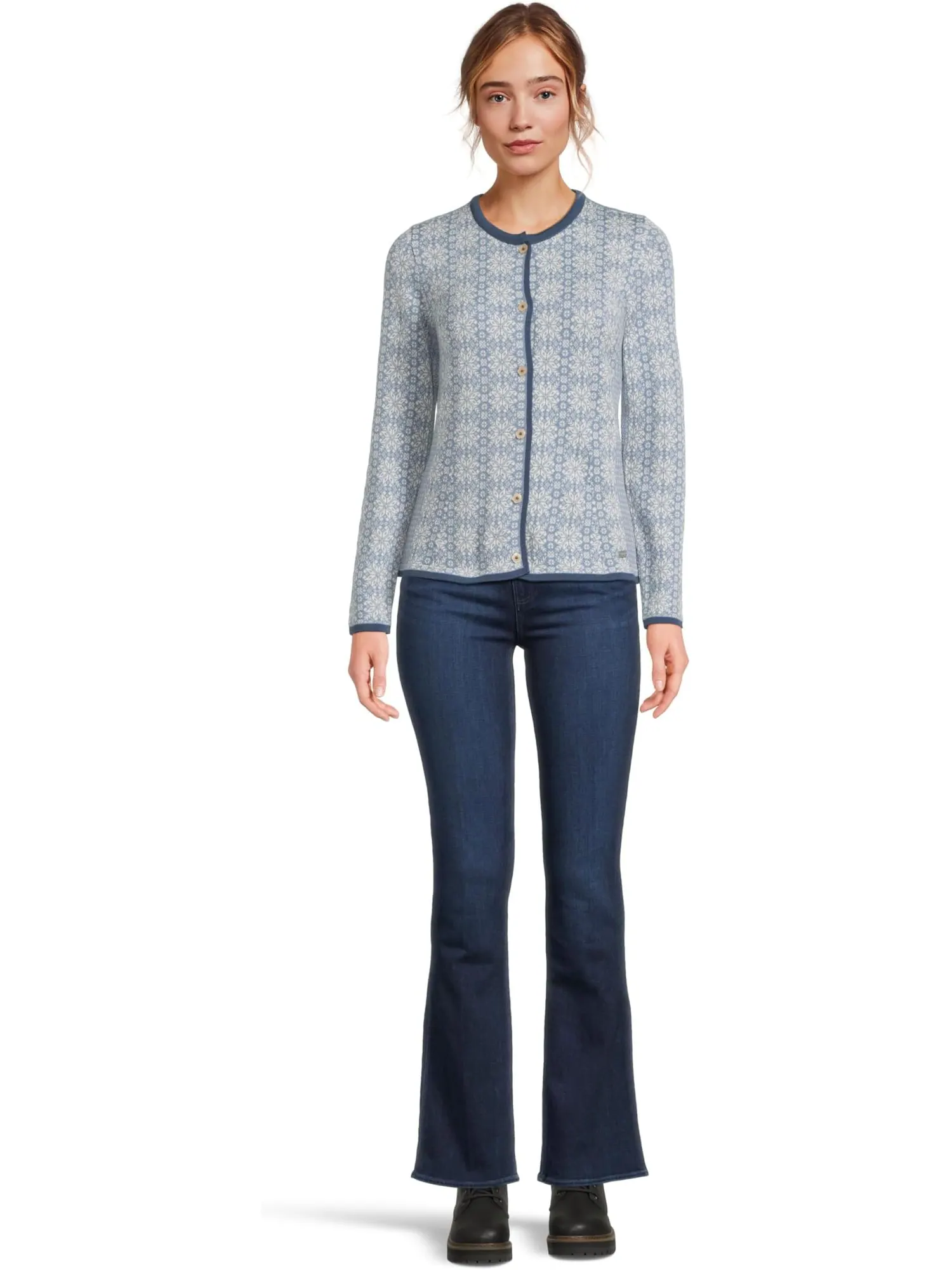 Свитер Dale of Norway Women's Othelie Jacket — изображение 5 из 5, синий тень / офф-уайт