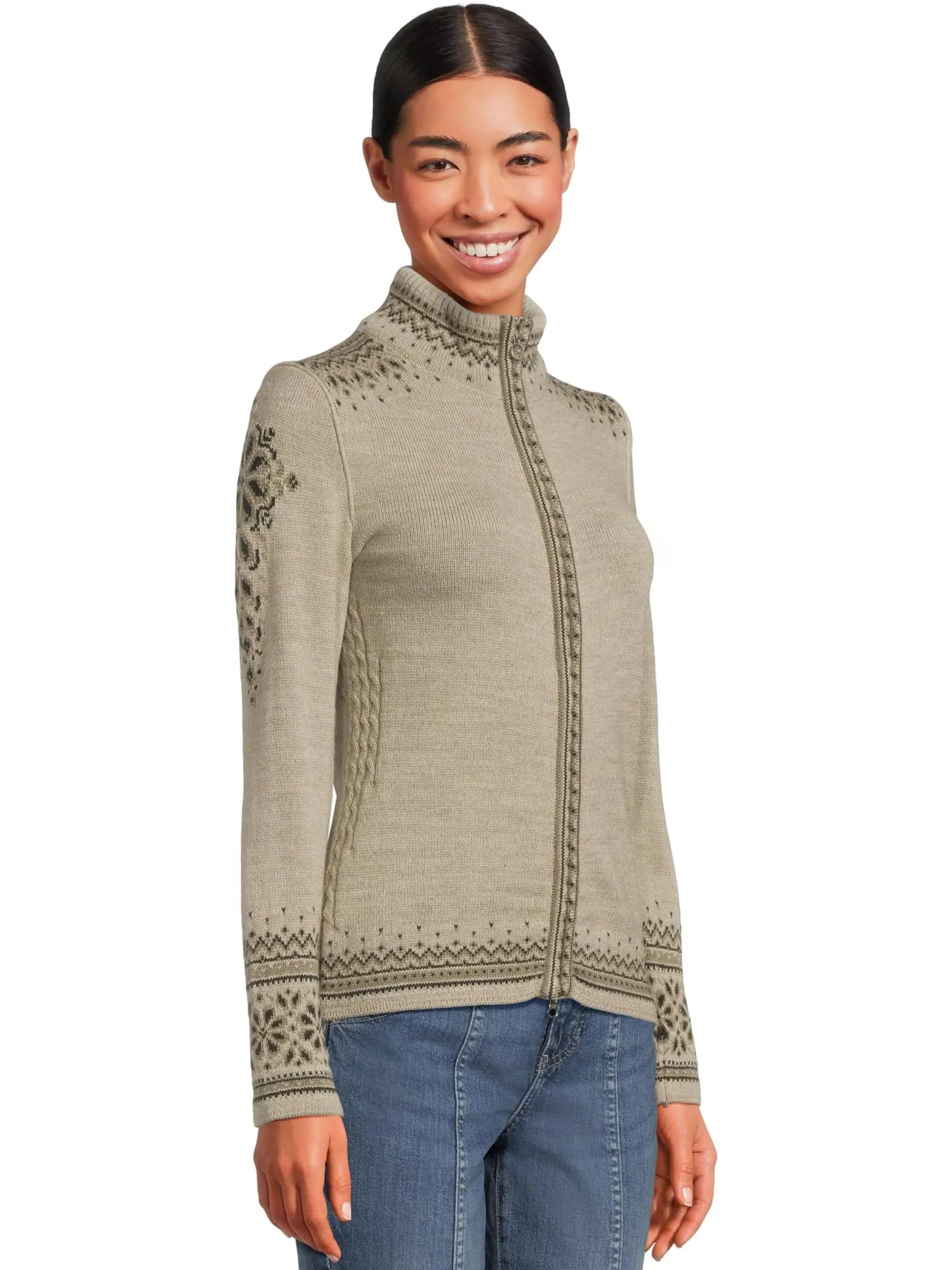 Свитер Dale of Norway Women's 140th Anniversary Feminine Jacket — изображение 2 из 5, песочный