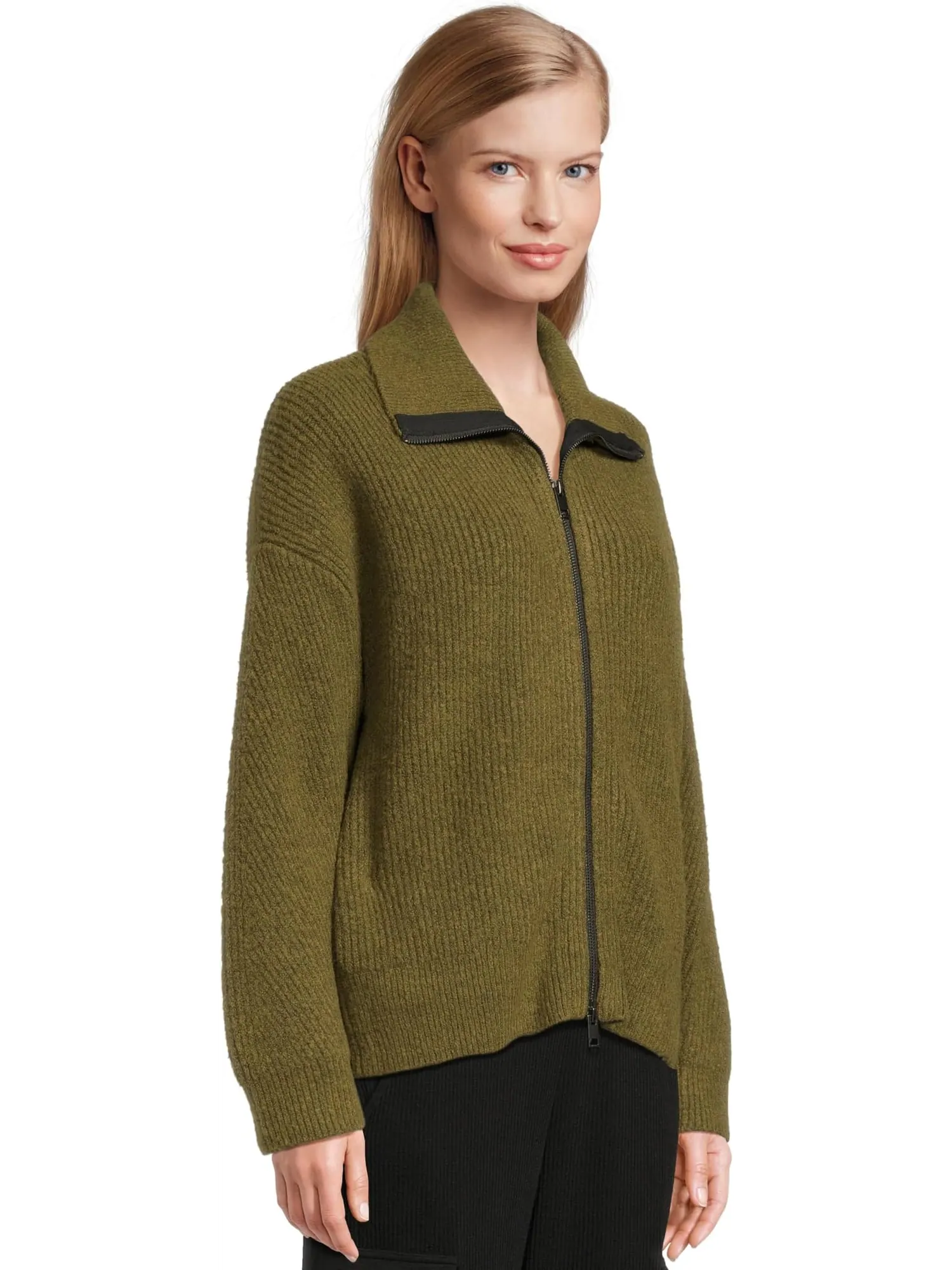 Свитер Michael Stars Women's Cali Ribbed Zip-Up — изображение 2 из 5, топиарный