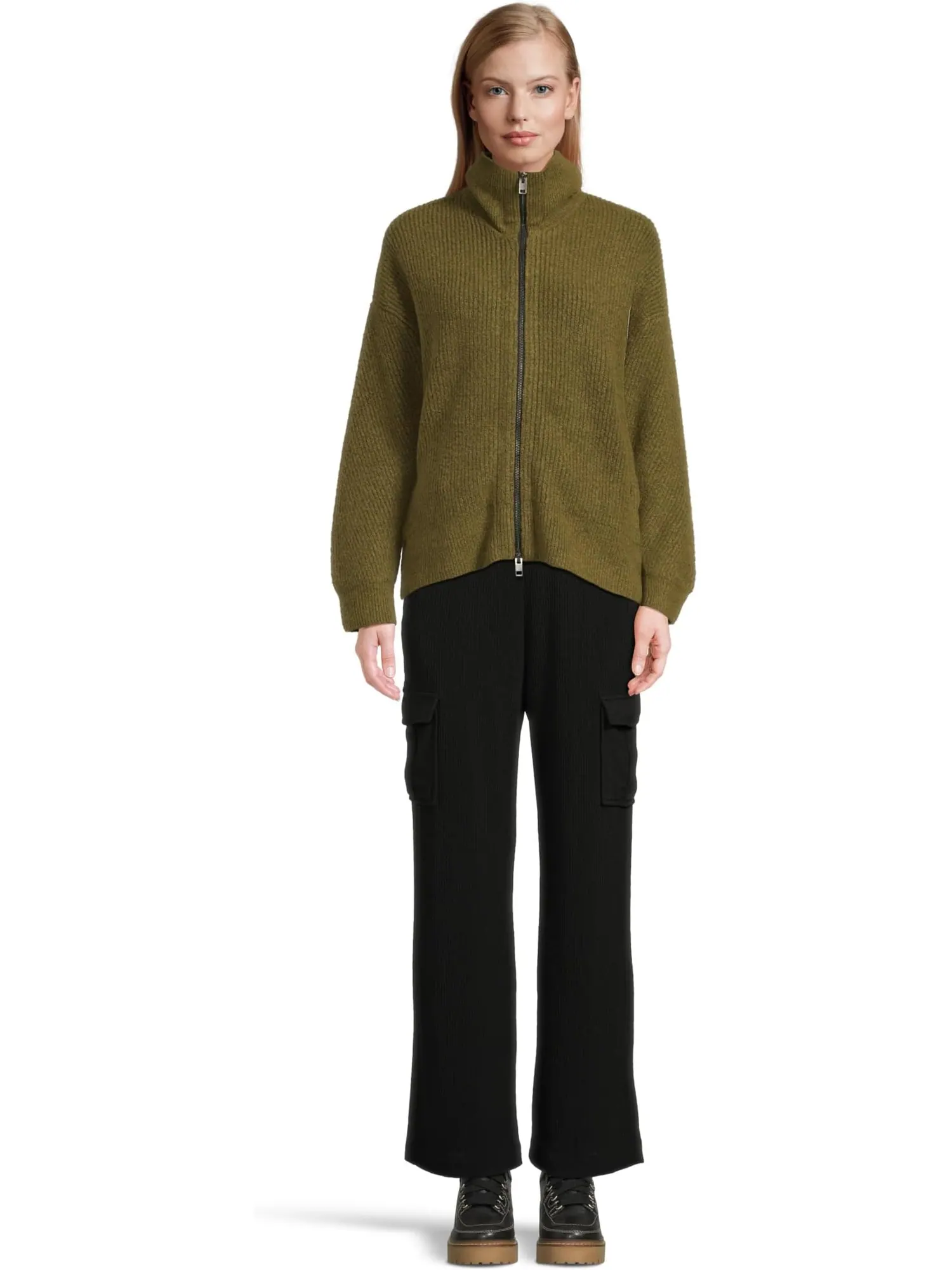 Свитер Michael Stars Women's Cali Ribbed Zip-Up — изображение 5 из 5, топиарный