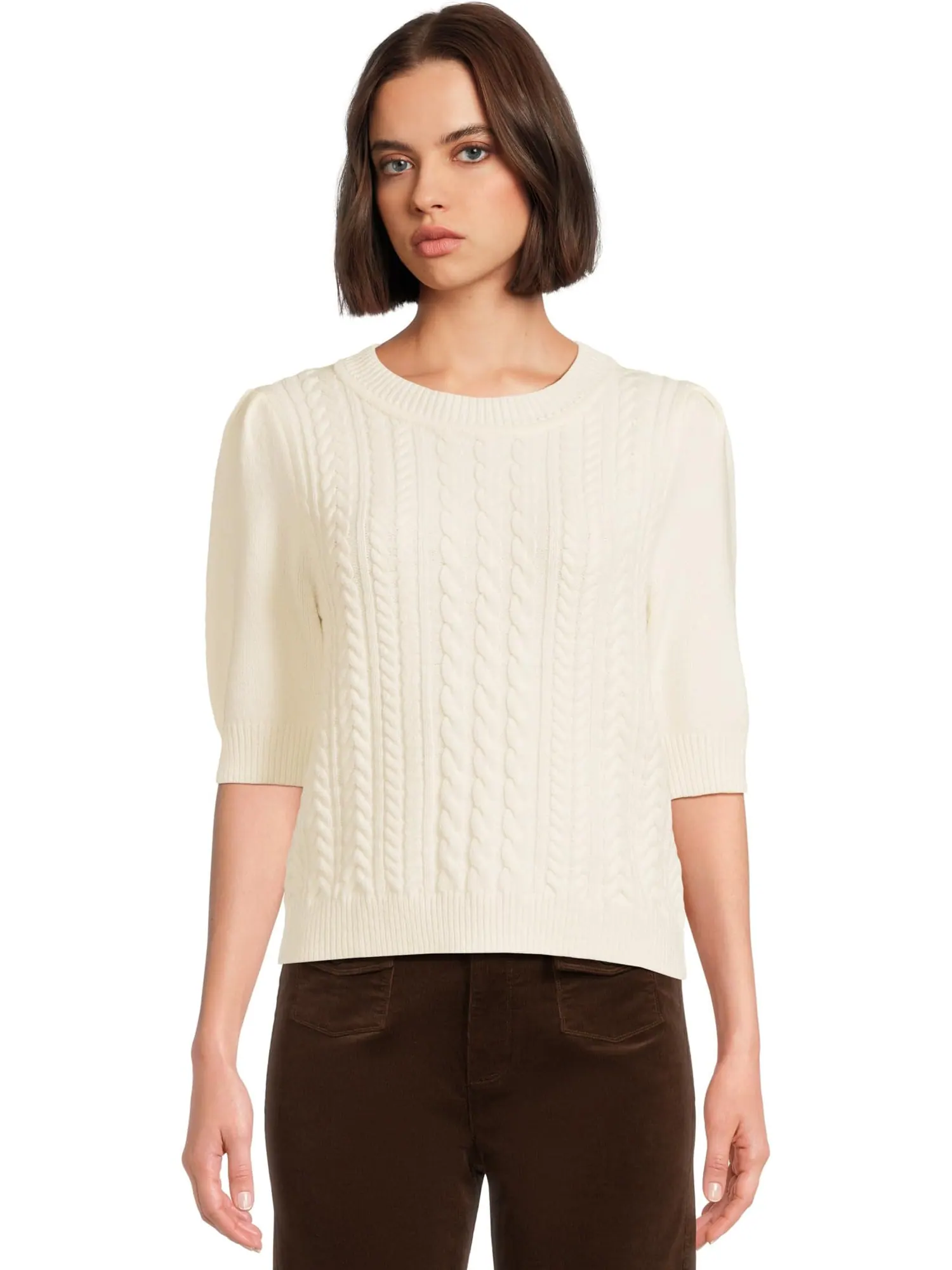 Свитер Michael Stars Women's Elaine Puff Sleeve Pullover — белый