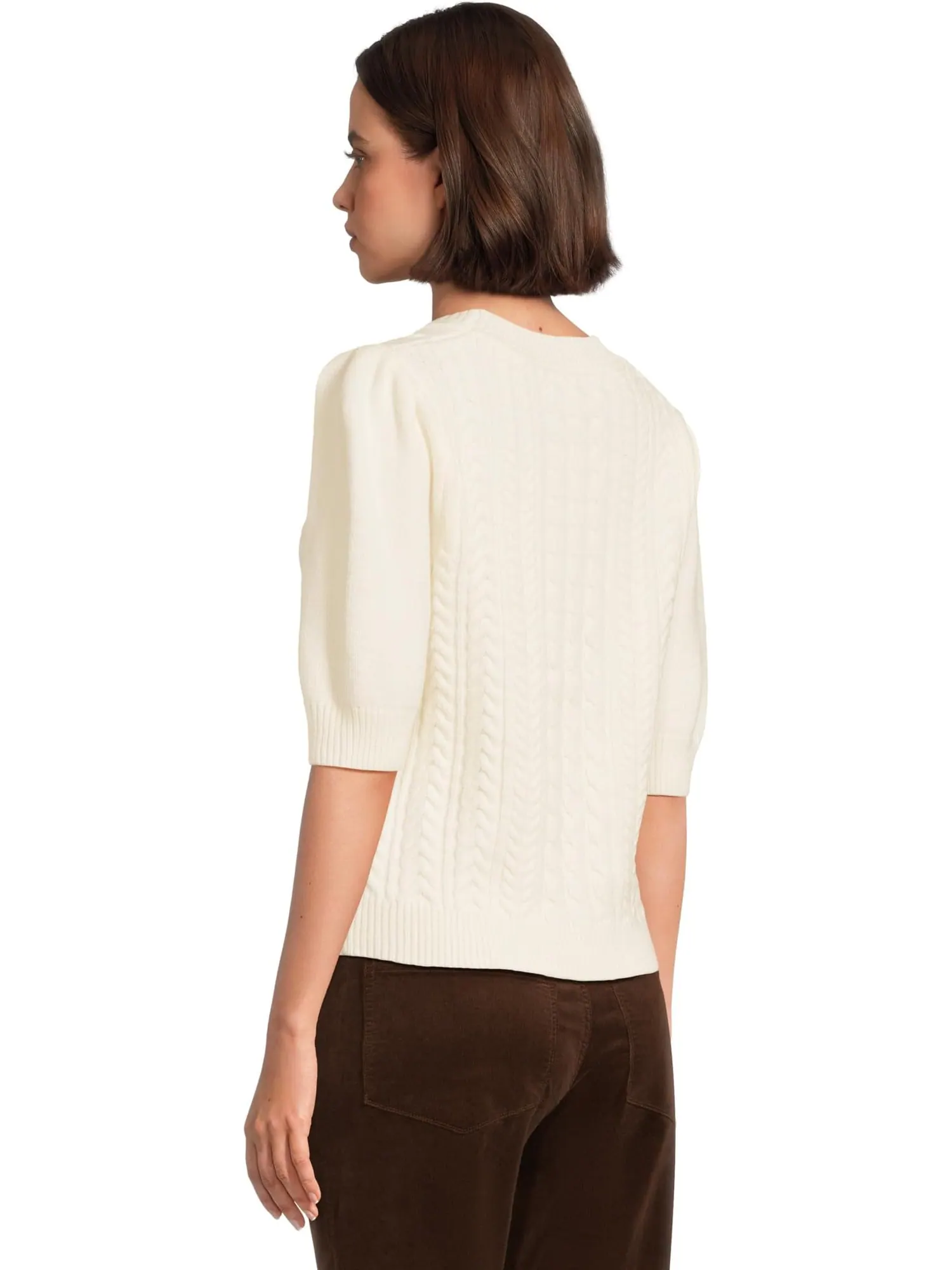 Свитер Michael Stars Women's Elaine Puff Sleeve Pullover — изображение 3 из 5, белый