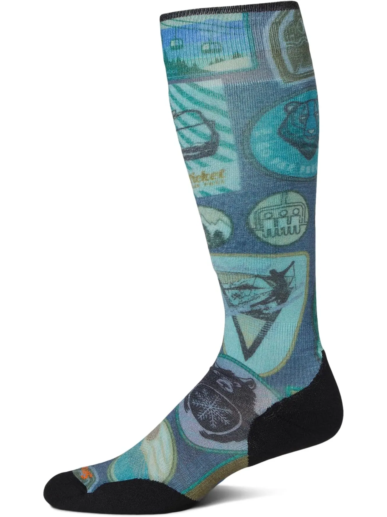 Носки Smartwool Men's Ski Targeted Cushion Explorer Print Over The Calf Socks — изображение 1 из 2, глубокий темно-синий