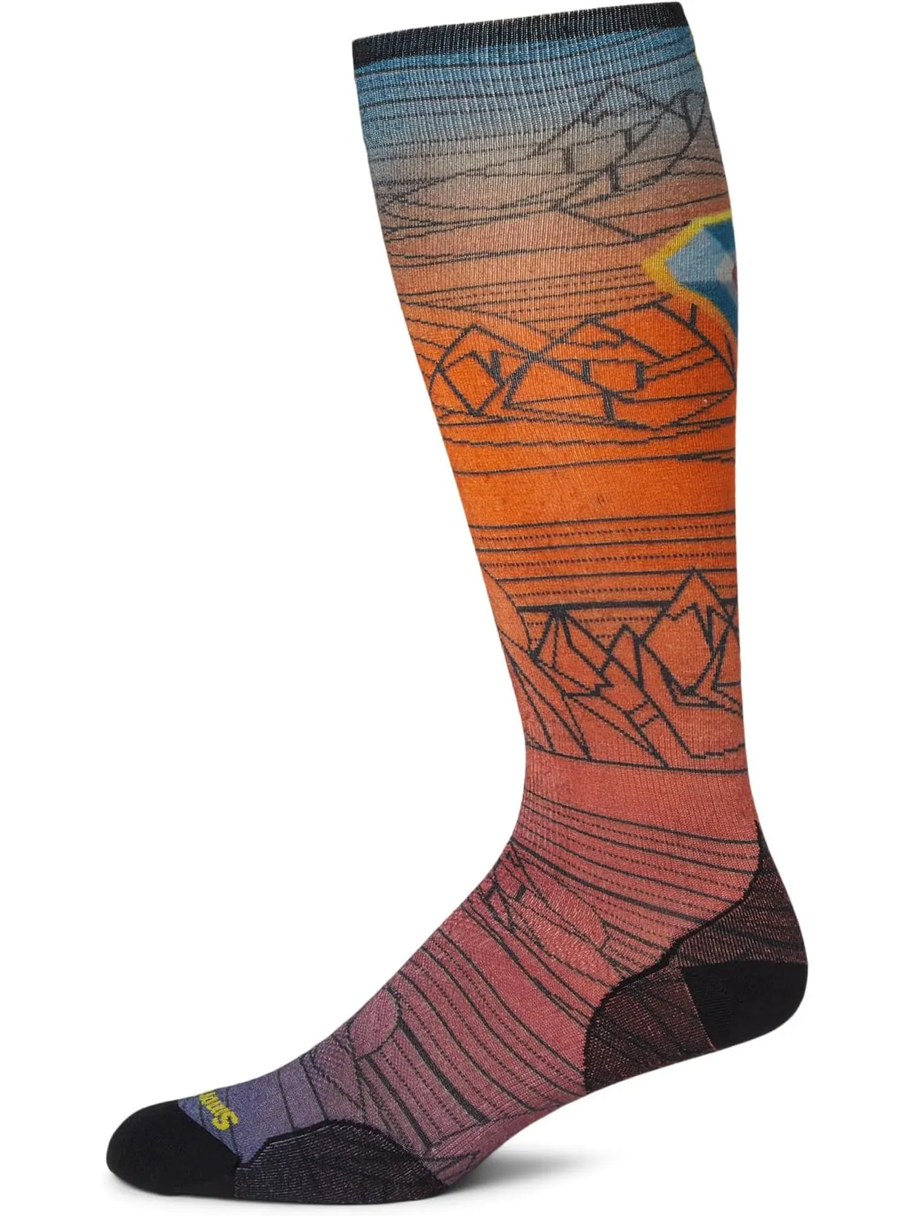 Носки Smartwool Men's Ski Zero Cushion Geo Peaks Print Over The Calf Socks — изображение 1 из 2, оранжевый