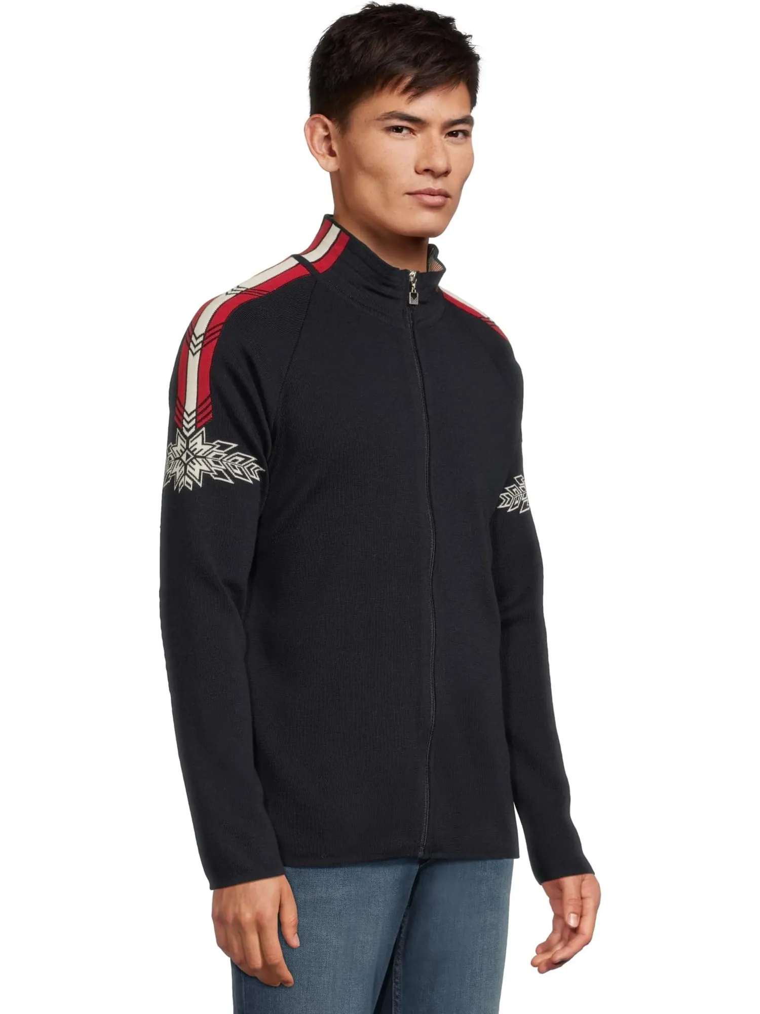 Свитер Dale of Norway Men's Spirit Masculine Jacket — изображение 2 из 5, темно-синий-белый