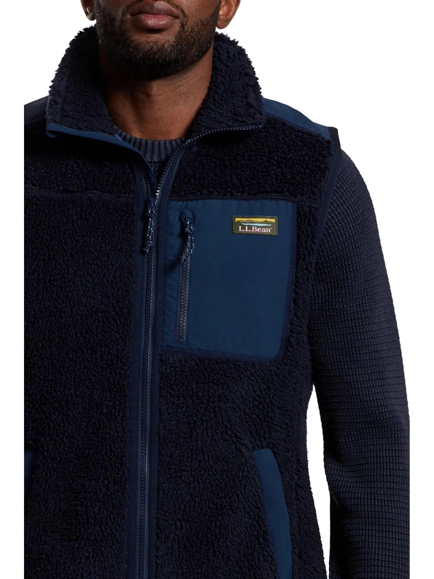Жилет Bean's Sherpa Vest Regular для мужчин L.L.Bean — изображение 4 из 5, классический темно-синий