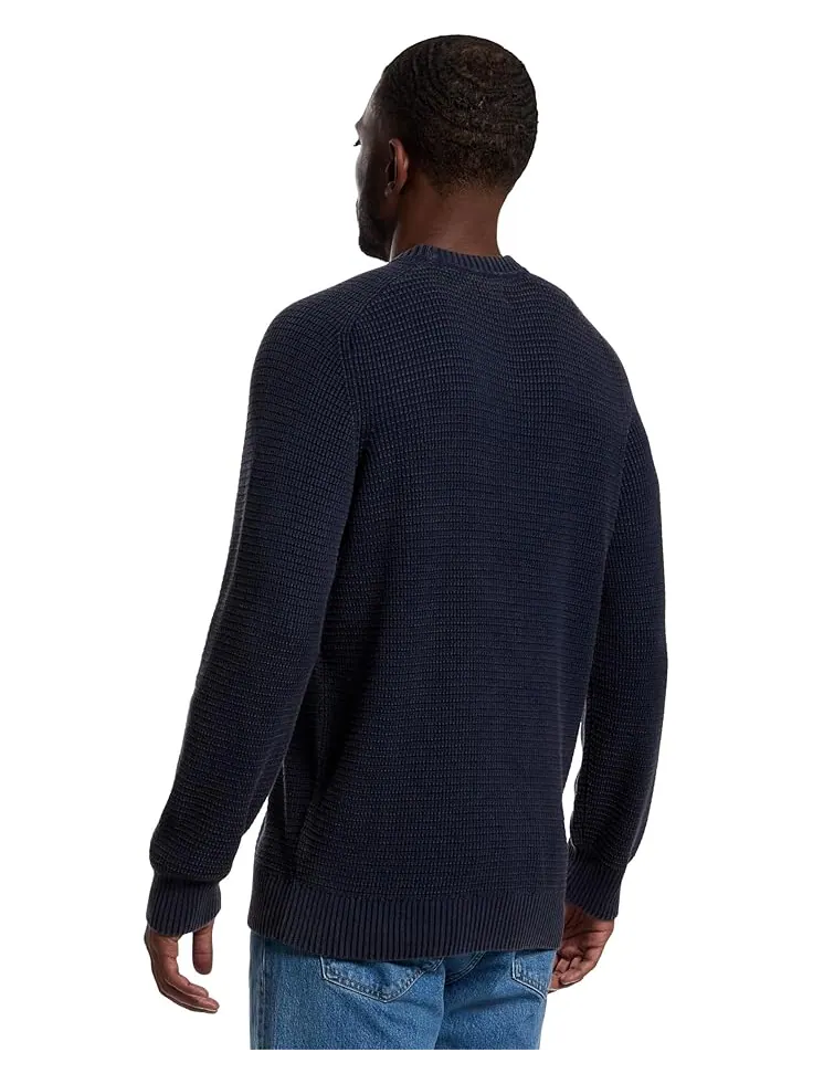 Мужской свитер L.L.Bean Textured Washed Cotton Crewneck — изображение 3 из 5, классический темно-синий