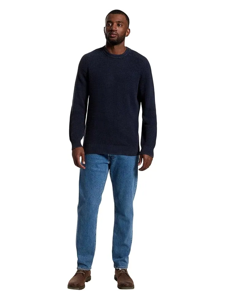 Мужской свитер L.L.Bean Textured Washed Cotton Crewneck — изображение 5 из 5, классический темно-синий