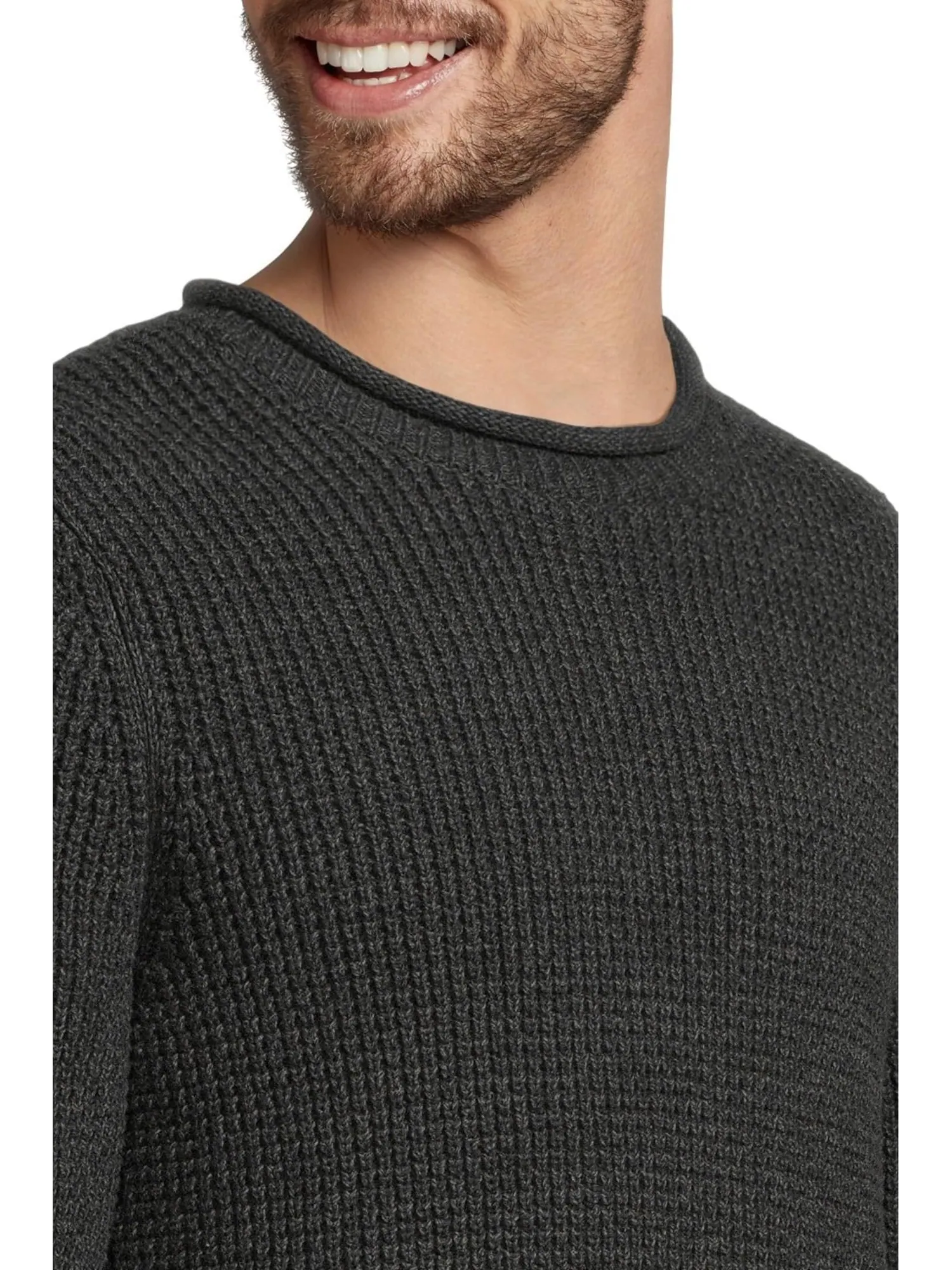 Свитер L.L.Bean Men's Organic Cotton Waffle Sweater Rollneck Crew — изображение 4 из 5, черный