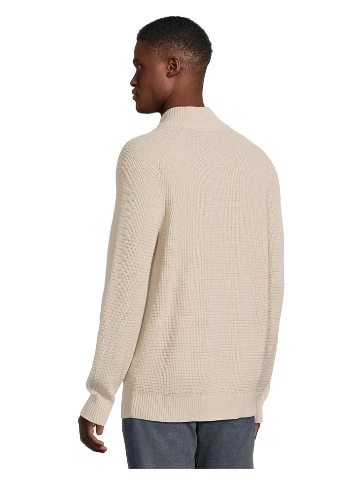 Мужской свитер L.L.Bean Textured Washed Cotton 1/4 Zip — изображение 3 из 5, жемчужный