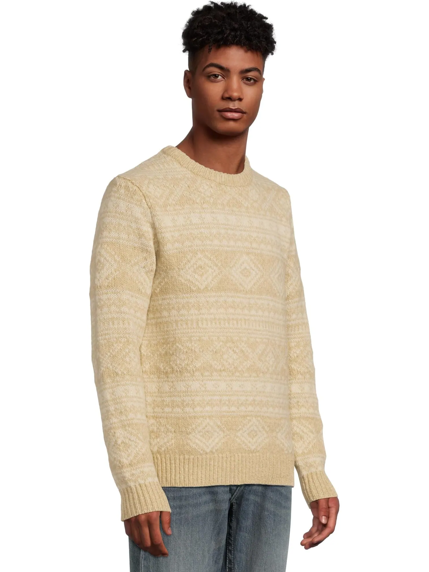 Свитер L.L.Bean Men's Classic Ragg Wool Crew Sweater Fair Isle — изображение 2 из 5, натуральный