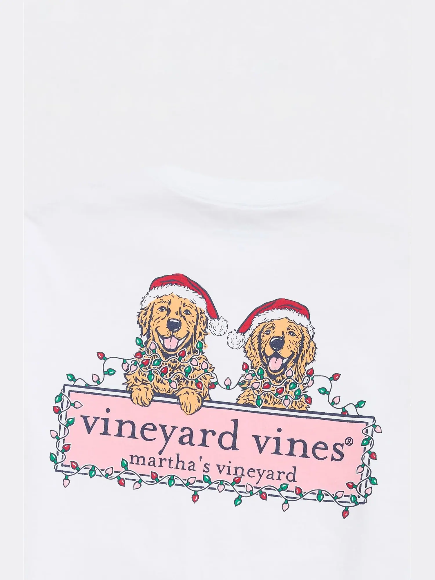 Мужская футболка с длинным рукавом String Lights Pups Vineyard Vines — изображение 4 из 4, белый