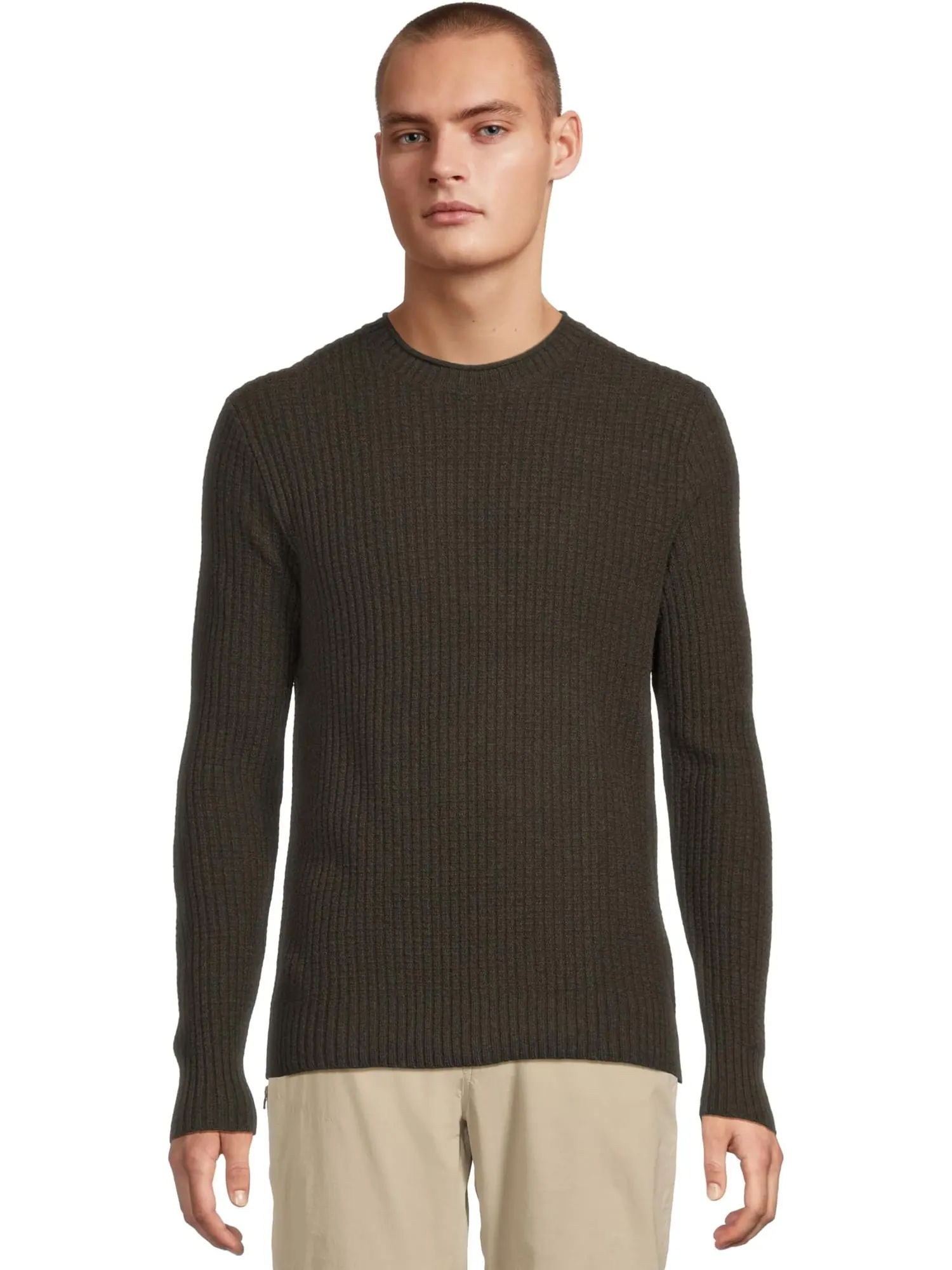 Свитер Royal Robbins Men's Rockcraft Waffle Crew — изображение 1 из 5, черный оливковый