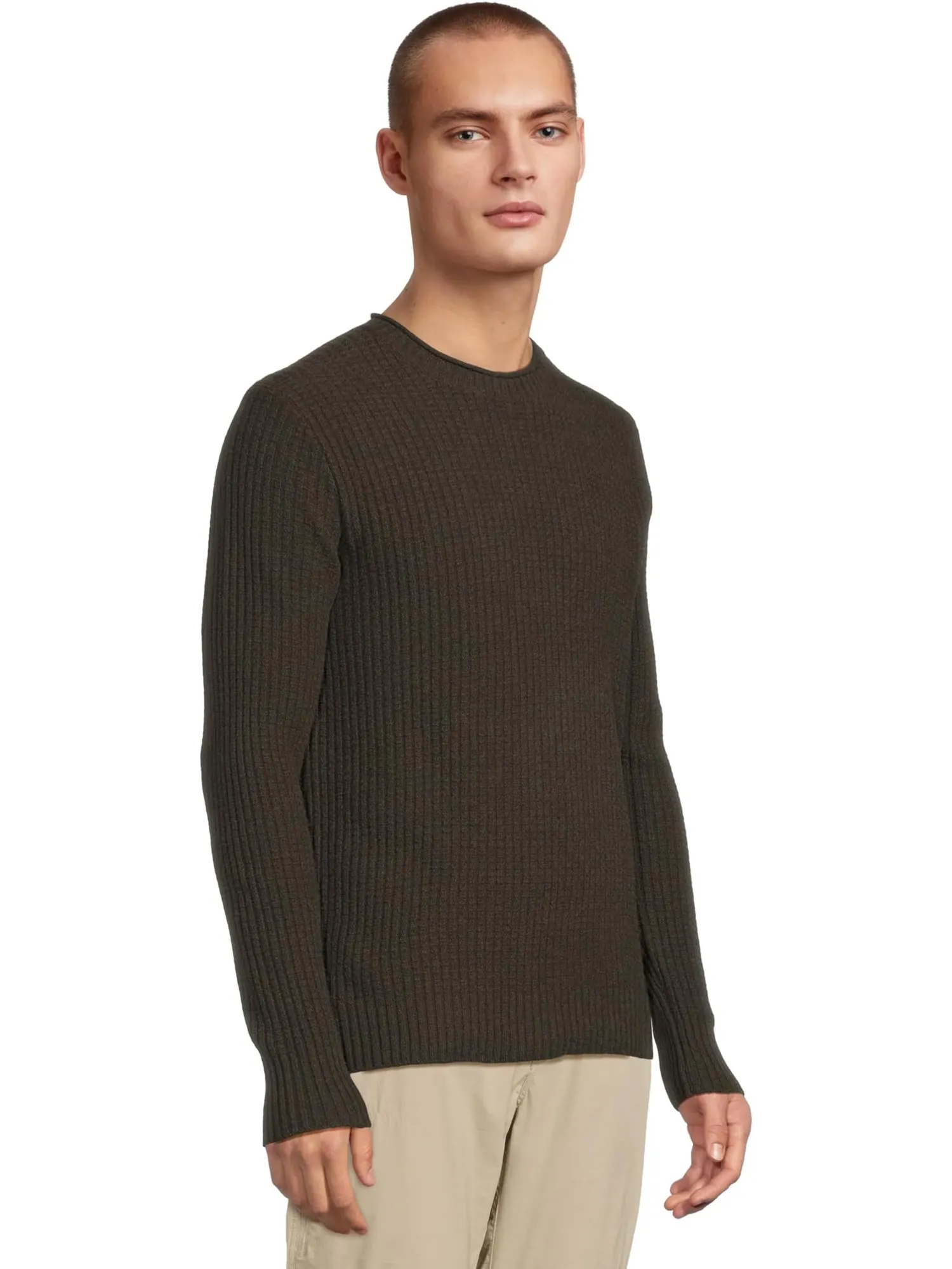 Свитер Royal Robbins Men's Rockcraft Waffle Crew — изображение 2 из 5, черный оливковый