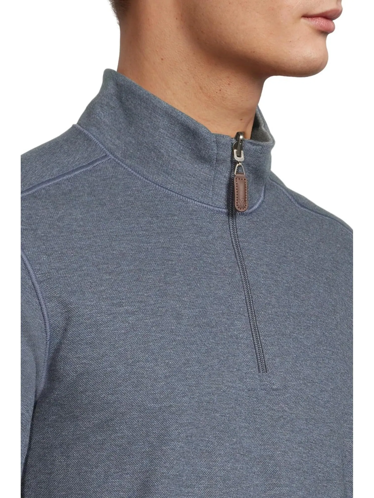 Свитер Johnston & Murphy Men's Reversible Solid Quarter-zip — изображение 4 из 5, синий/серый