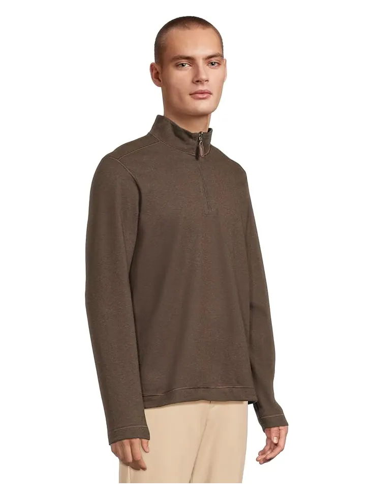 Мужской свитер Johnston & Murphy Reversible Solid Quarter-Zip — изображение 2 из 5, коричневый/синий