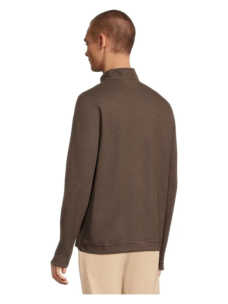 Мужской свитер Johnston & Murphy Reversible Solid Quarter-Zip — изображение 3 из 5, коричневый/синий