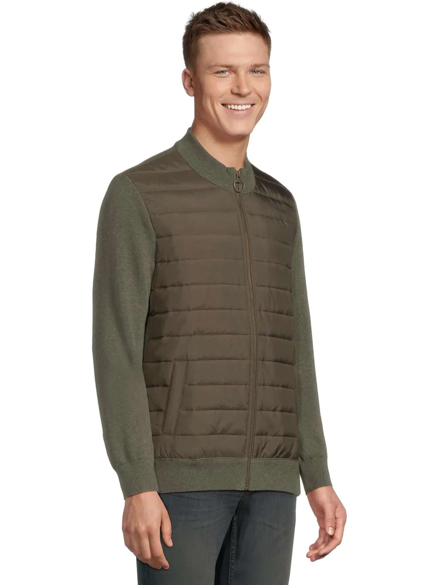 Свитер Barbour Men's Essential Carn Baffle Zip Thru — изображение 2 из 5, оливковый